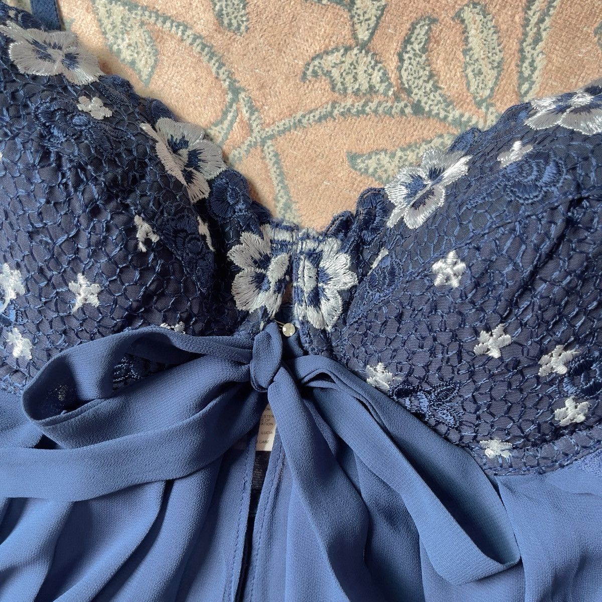 Victoria's Secret Victoria’s Secret 1990s Navy Chiffon Nightgown (S–M) Size M / US 6-8 / IT 42-44 - 17 Thumbnail