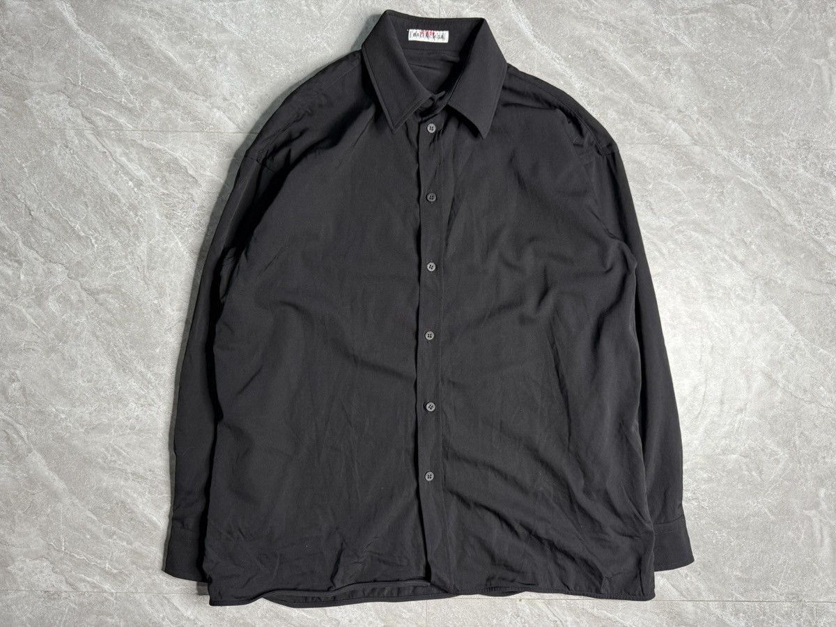 balenciaga black dress shirt Balenciaga Black & White Logo Button Up Shirt – Savonches main image 0