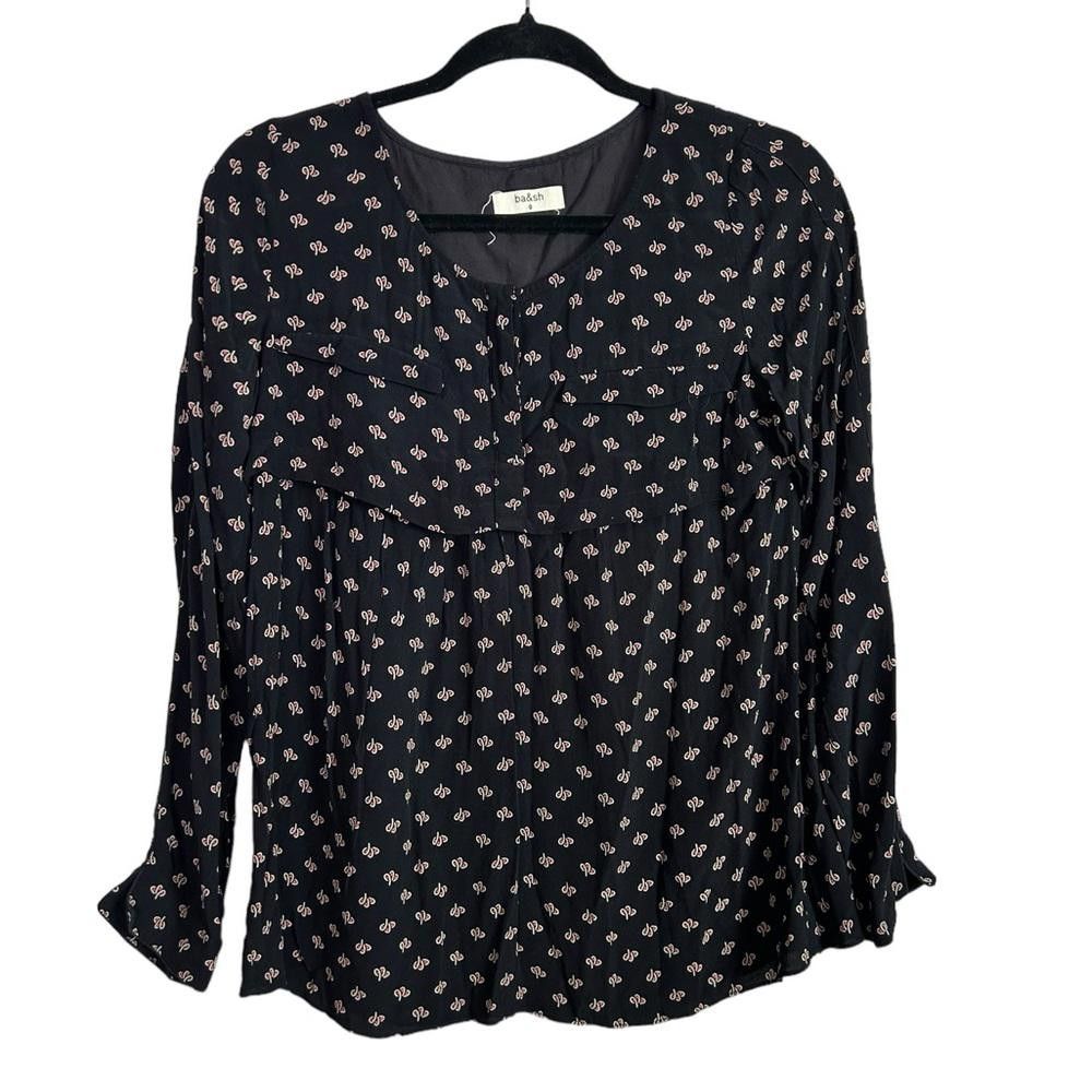 Wilkes Bashford ba&sh l Black Tewis Blouse Size 0 Size XS / US 0-2 / IT 36-38 - 1 Thumbnail