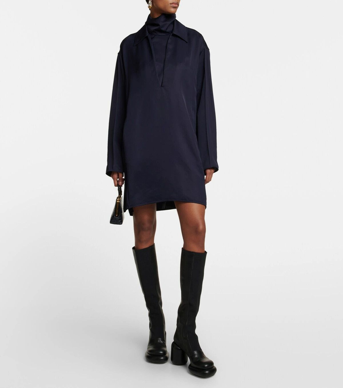 Jil Sander o1y0925 Mini Dress in Midnight Blue Size M / US 6-8 / IT 42-44 - 2 Thumbnail