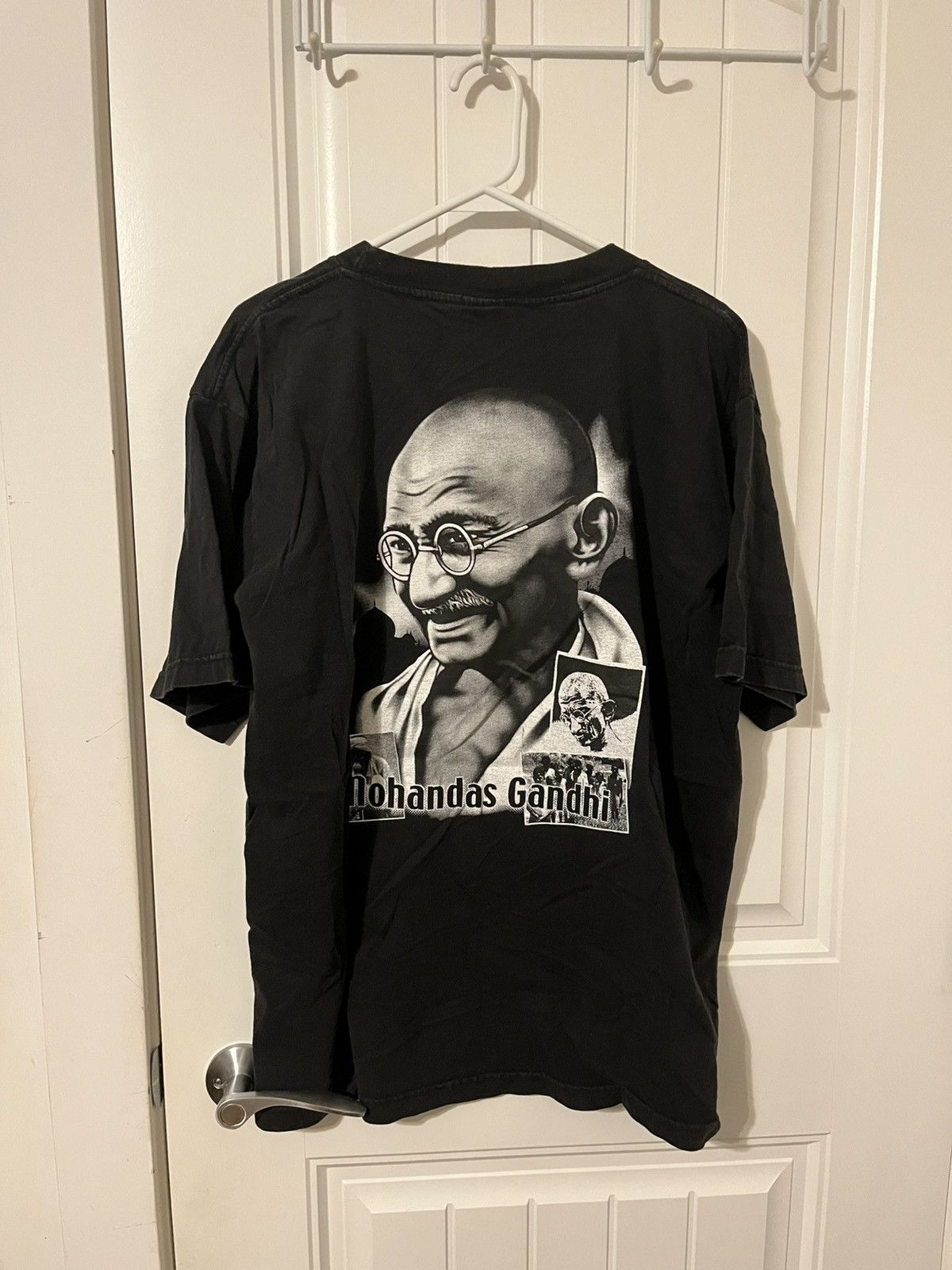 Vintage Vintage Mohandas Gandhi Iron Maiden Tag Black Double Side Size US XL / EU 56 / 4 - 2 Thumbnail