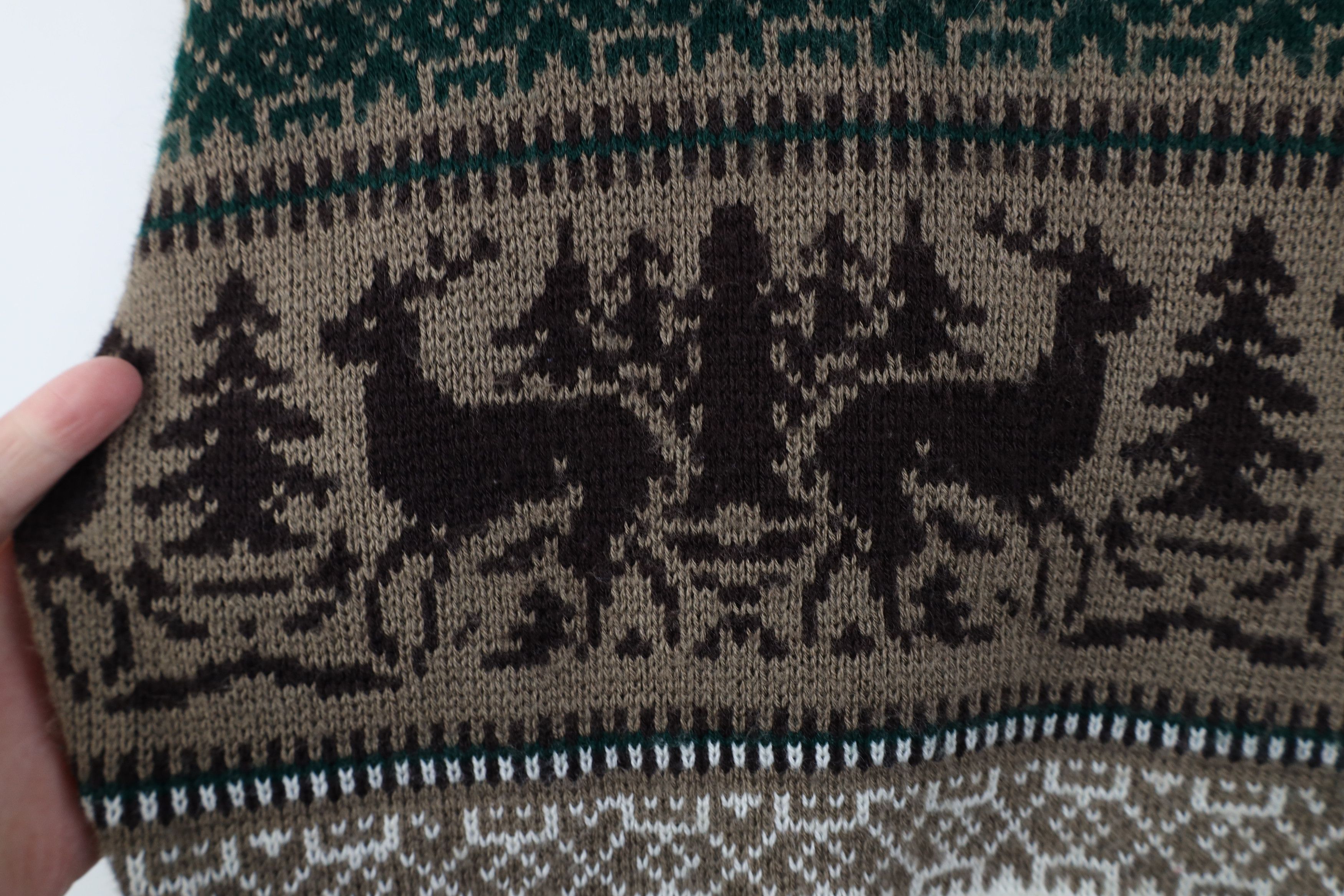 Vintage Vintage 70s Streetwear Fair Isle Cable Knit Crewneck Sweater Size US L / EU 52-54 / 3 - 5 Thumbnail