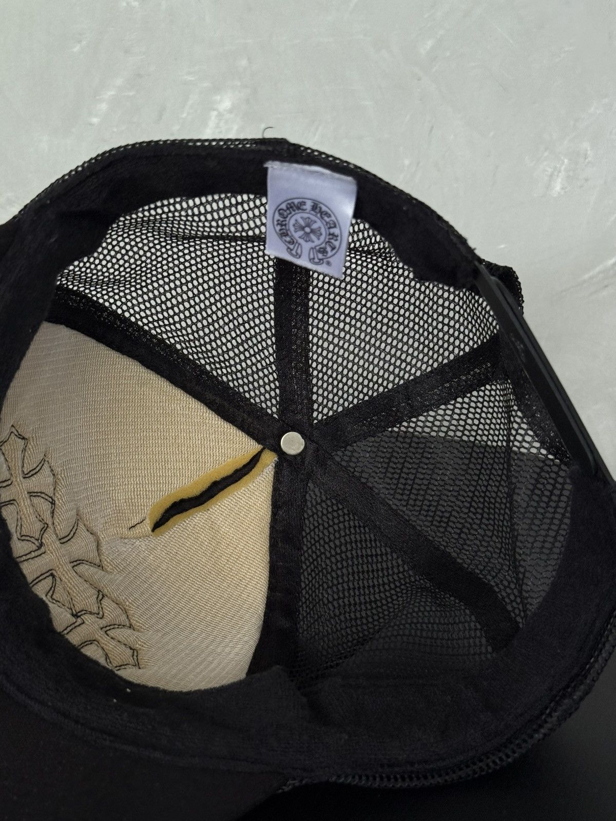Chrome Hearts Rare 90s - Cemetery Leather Cross Trucker Hat Size ONE SIZE - 7 Thumbnail