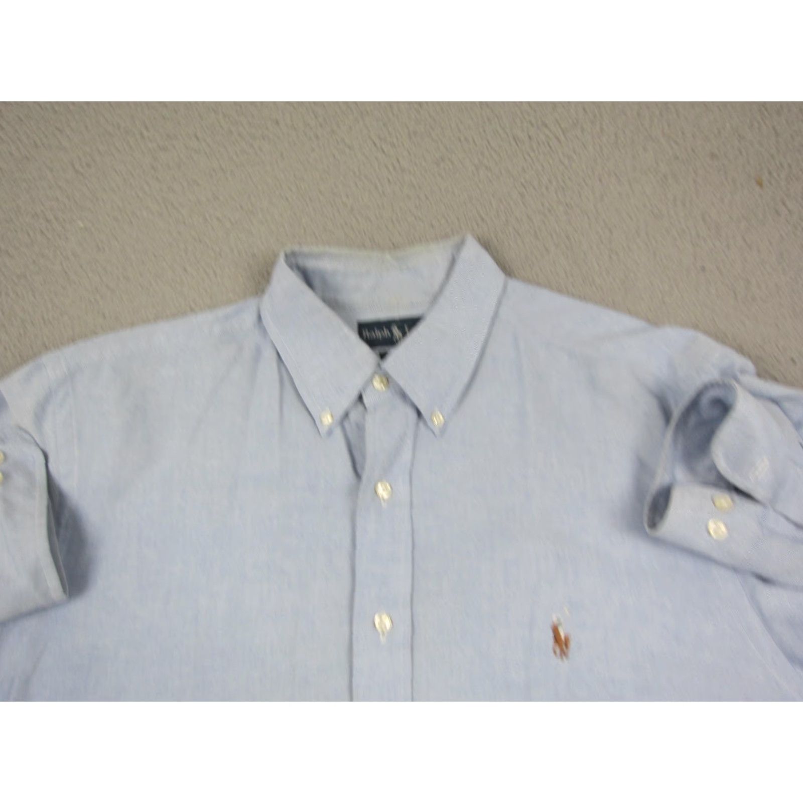 Ralph Lauren Ralph Lauren Shirt Button-Up XL Blue Patch Logo Mens 90s Vintage Polo Shirt 17/XL Button-Down 90s Classic Dad Preppy Casual Business Size US XL / EU 56 / 4 - 2 Thumbnail