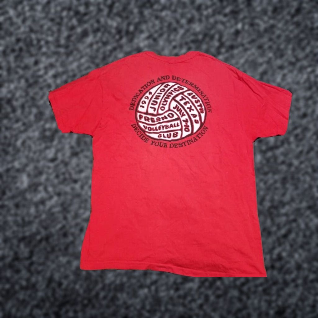 Hanes VINTAGE Hanes T-Shirt Mens XL 94 Single Stitch Junior Olympics Volleyball Double Sided Red 90s USA Graphics Boys? Size US M / EU 48-50 / 2 - 1 Thumbnail