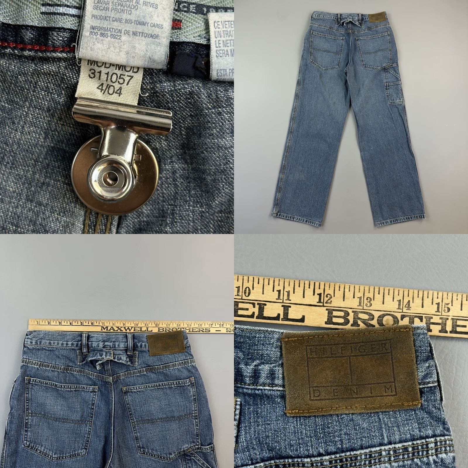 Tommy Hilfiger VINTAGE Tommy Hilfiger Jeans Mens 29x30 Dark Wash Relaxed Carpenter Skate Y2K Size US 29 - 8 Thumbnail