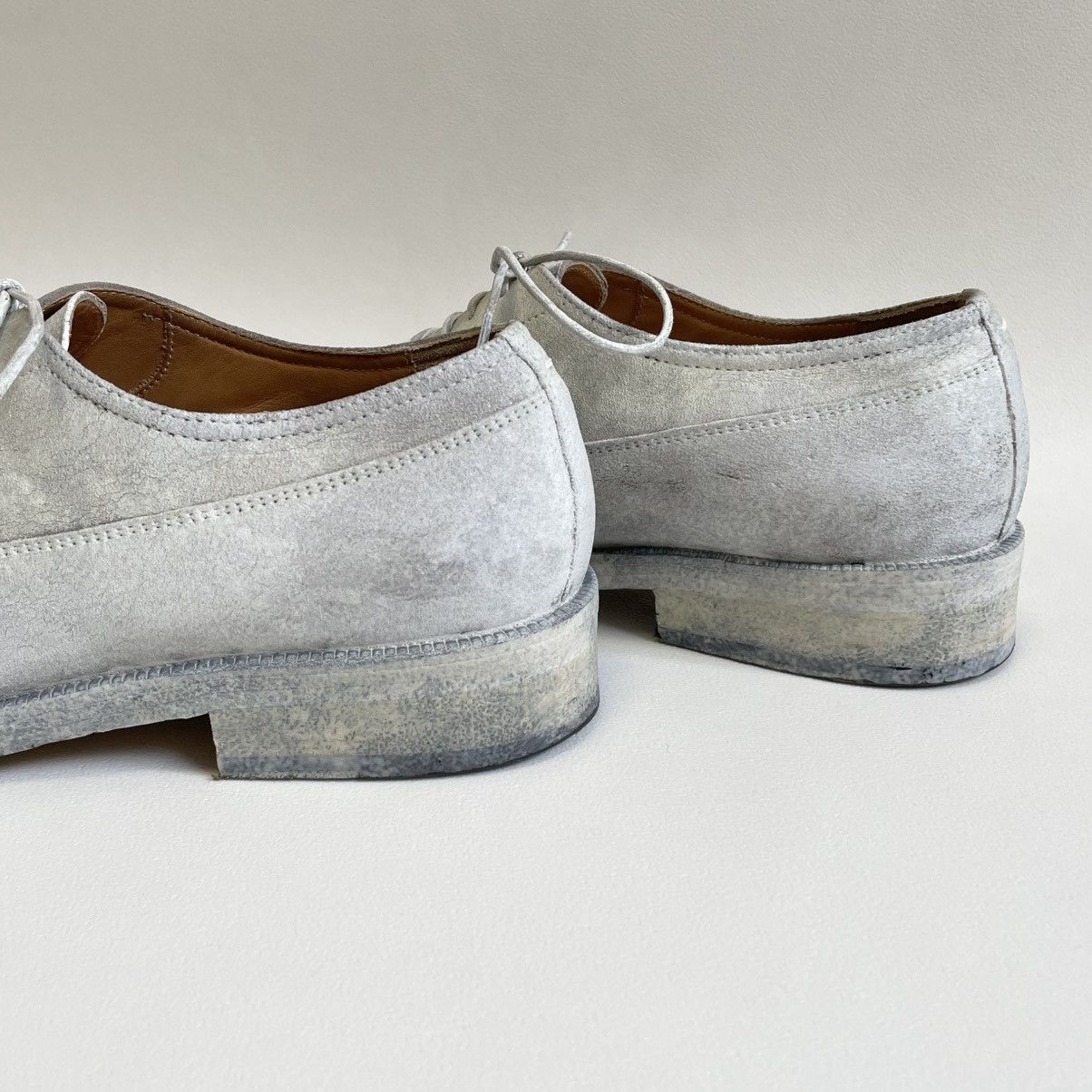 Maison Margiela ‘Painted White Suede’ Derby Shoes Size US 8 / EU 41 - 17 Thumbnail