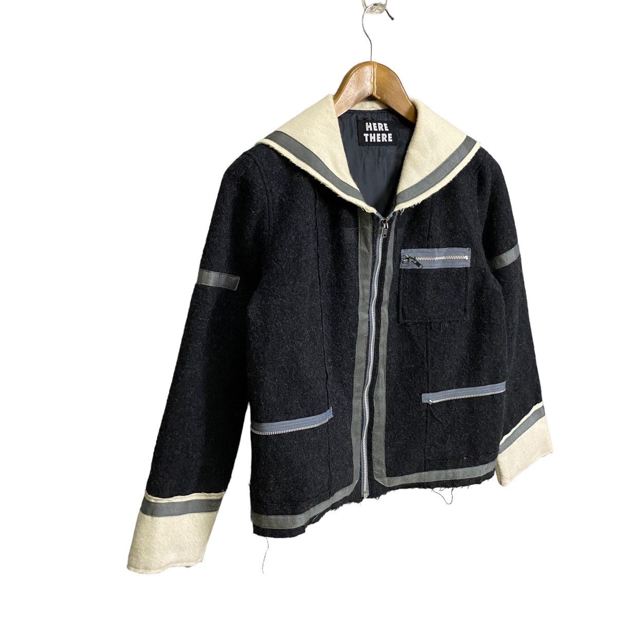Designer HERE THERE WOOL CROPPED ZIPPER JACKET Size US S / EU 44-46 / 1 - 2 Thumbnail