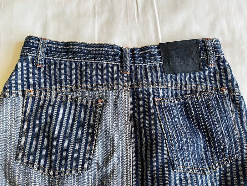 Walter Van Beirendonck Walter Van Beirendonck Denim Skirt with Orange Details-2506 Size 23" - 7 Thumbnail