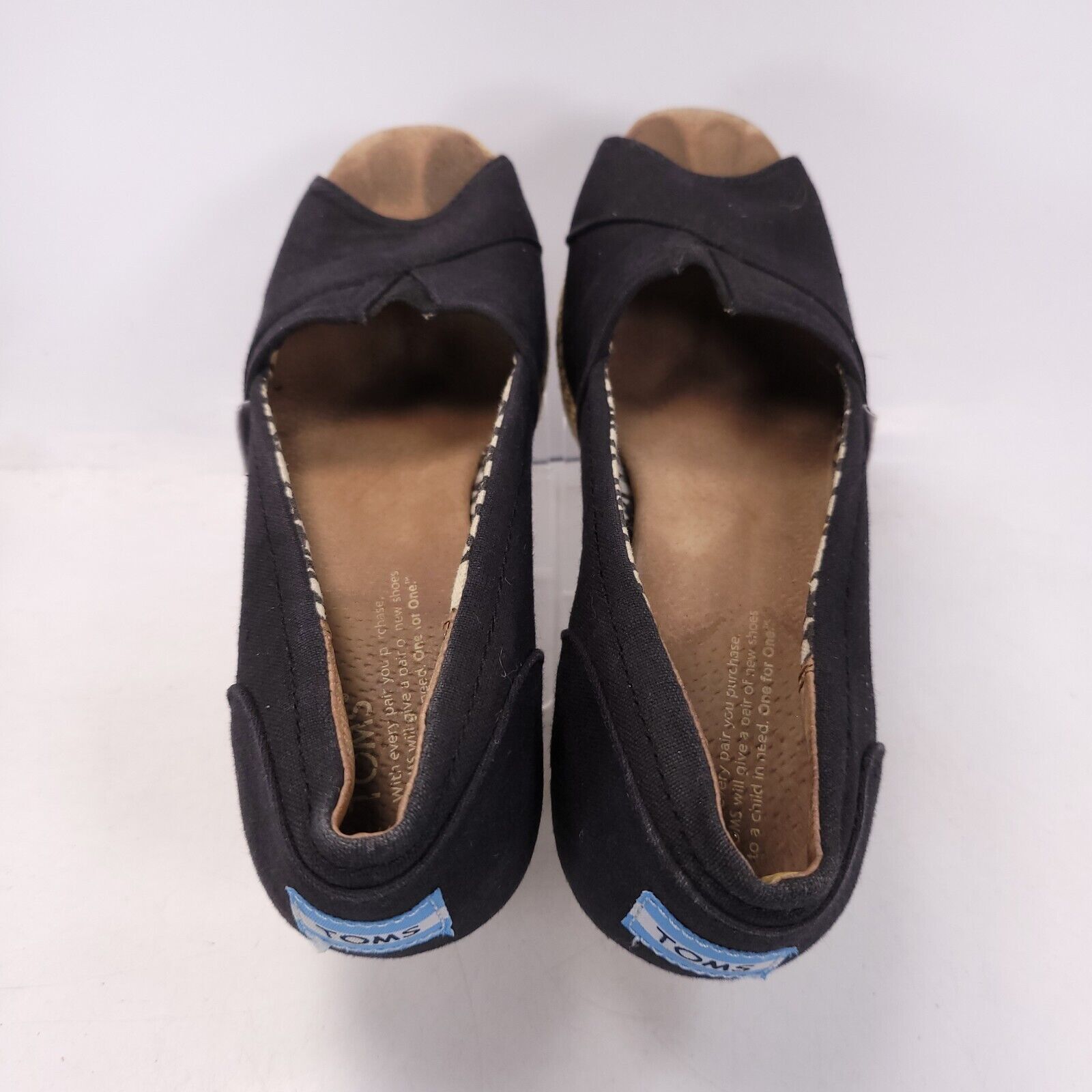 Toms Toms Casual Wedge Heel Sandal Womens Size 8.5 Black Beige Size US 8.5 / IT 38.5 - 4 Thumbnail