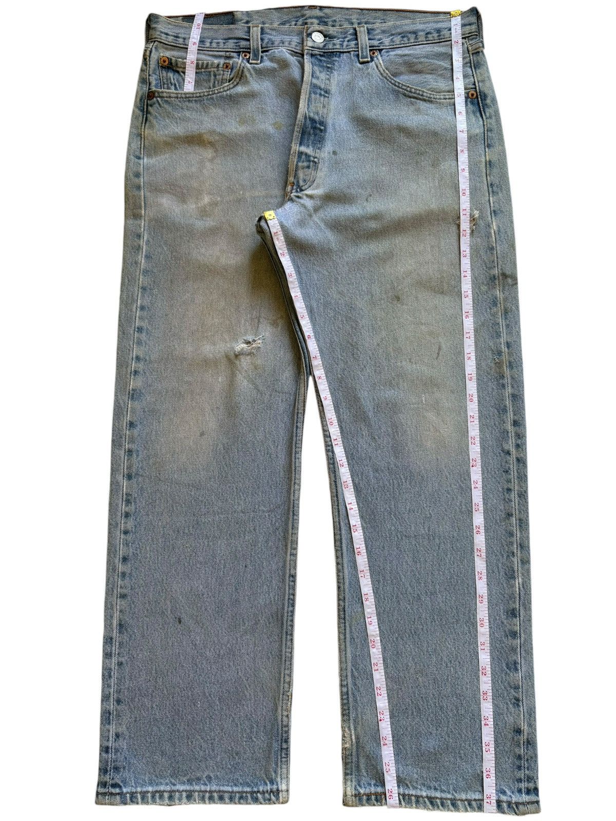Levi's × Levi's Vintage Clothing Vintage 90s Levis 501xx Blue Mud Wash Distressed Loose Jeans Size US 33 - 13 Thumbnail