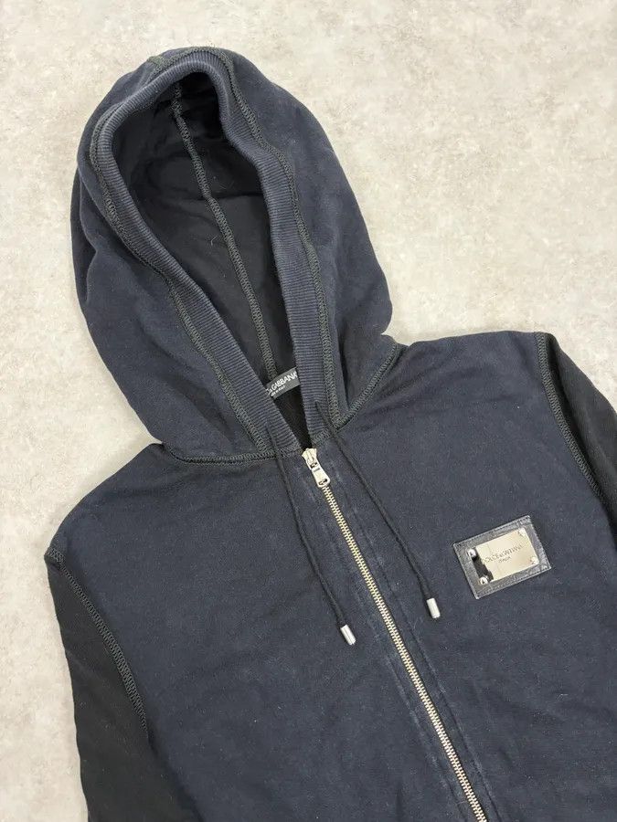 Dolce & Gabbana 2000s Dolce & Gabbana Two Tone Black & Navy Zip Hoodie Size US S / EU 44-46 / 1 - 5 Thumbnail