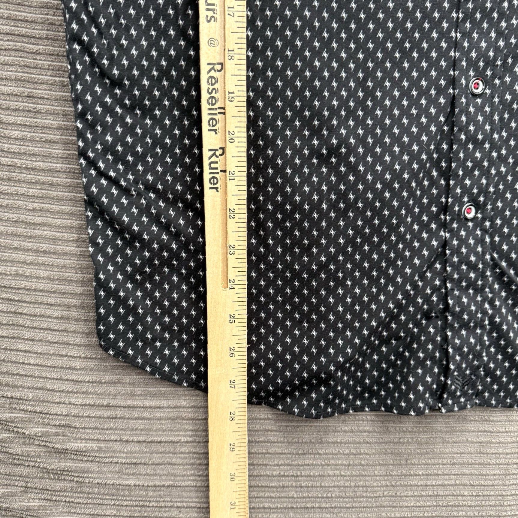 Vintage Buttercloth Shirt Men XL Black Geometric Print Cotton Regular Fit Designer Button-Up Shirt Accessories: All Seasons, Breathable, Stretch Size US XL / EU 56 / 4 - 5 Thumbnail