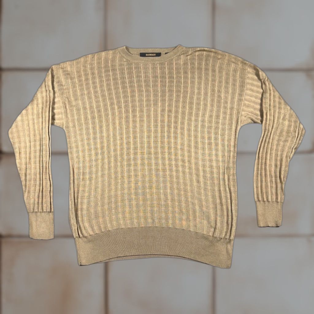 Vintage Bachrach Sweater Adult EXTRA LARGE Brown Geometric Textured Grid Relaxed Size US XL / EU 56 / 4 - 1 Thumbnail