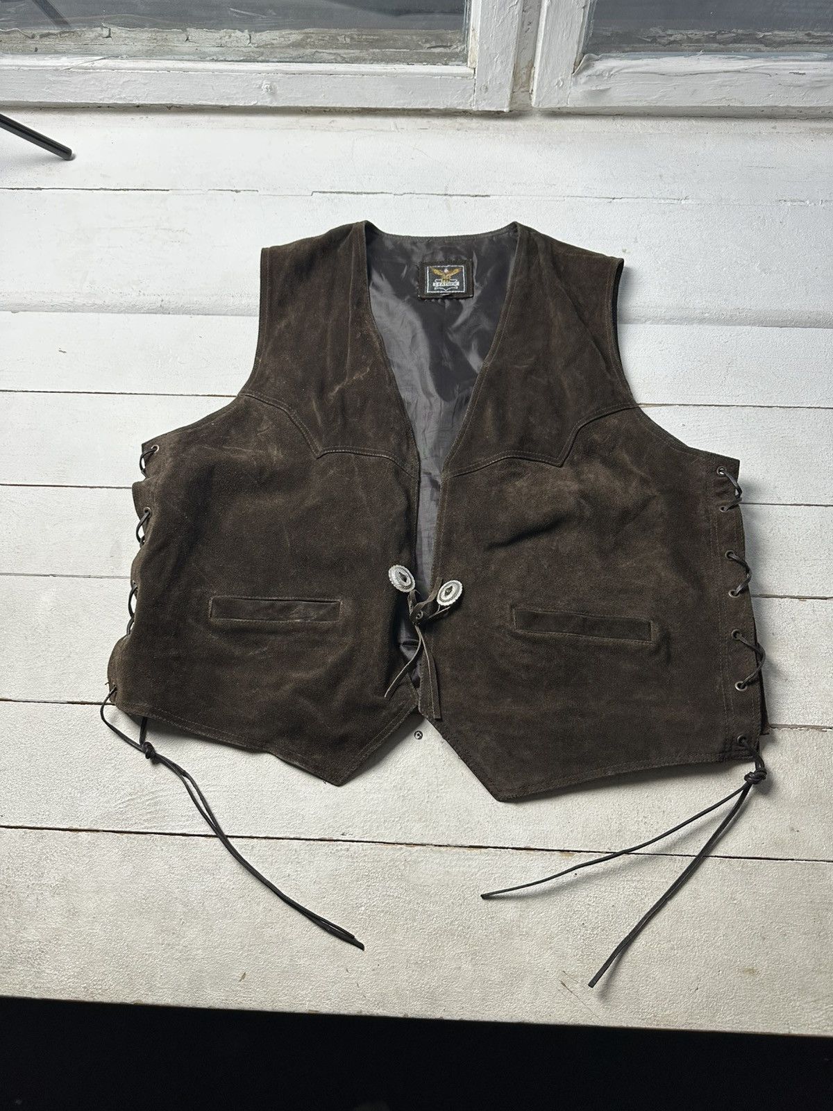 Genuine Leather 90s 🚨Vintage Leather WEST Flight Bomber RARE MOTORCYCLE Size US XXL / EU 58 / 5 - 1 Thumbnail