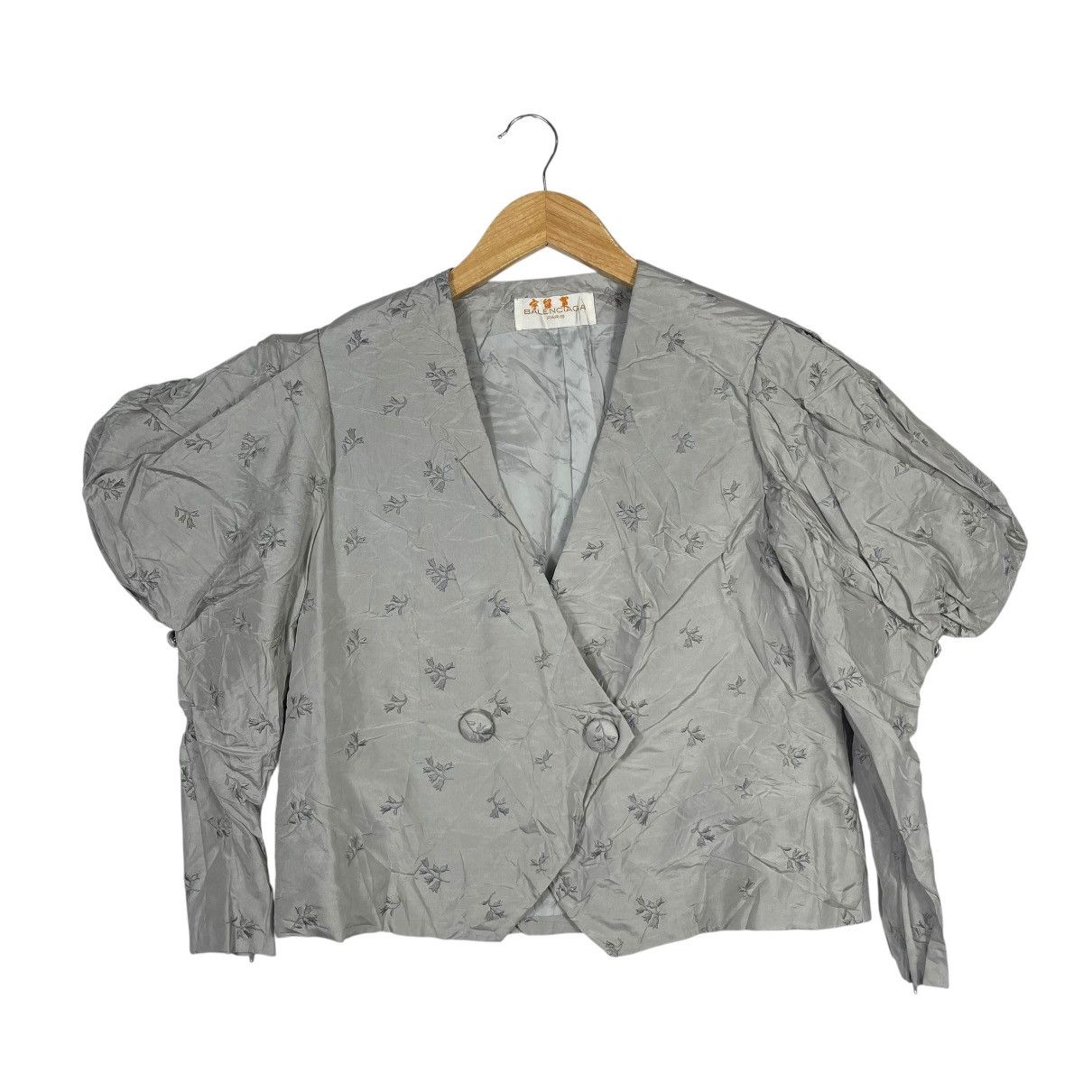 Balenciaga Balenciaga Vintage Cropped Puff Sleeve Blazer Floral Size S / US 4 / IT 40 - 1 Thumbnail