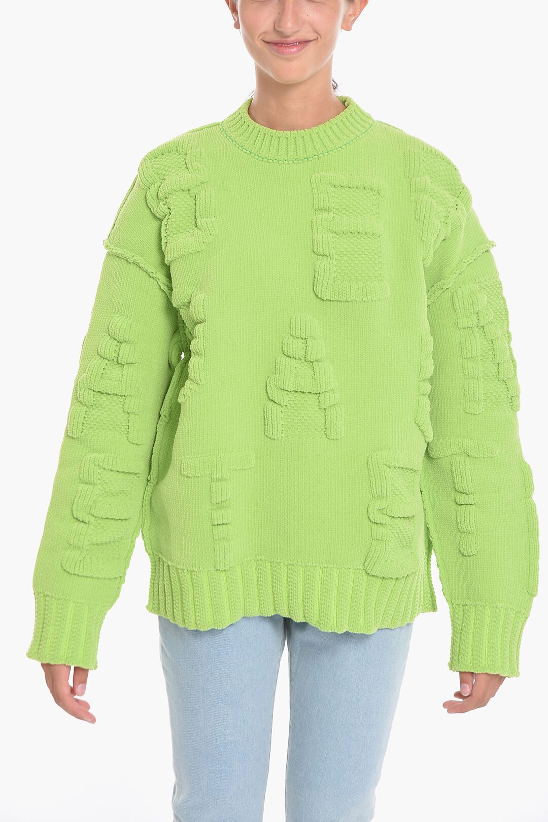 image of Bottega Veneta Og1Mm0124 Sweater In Green, Women's (Size Small)
