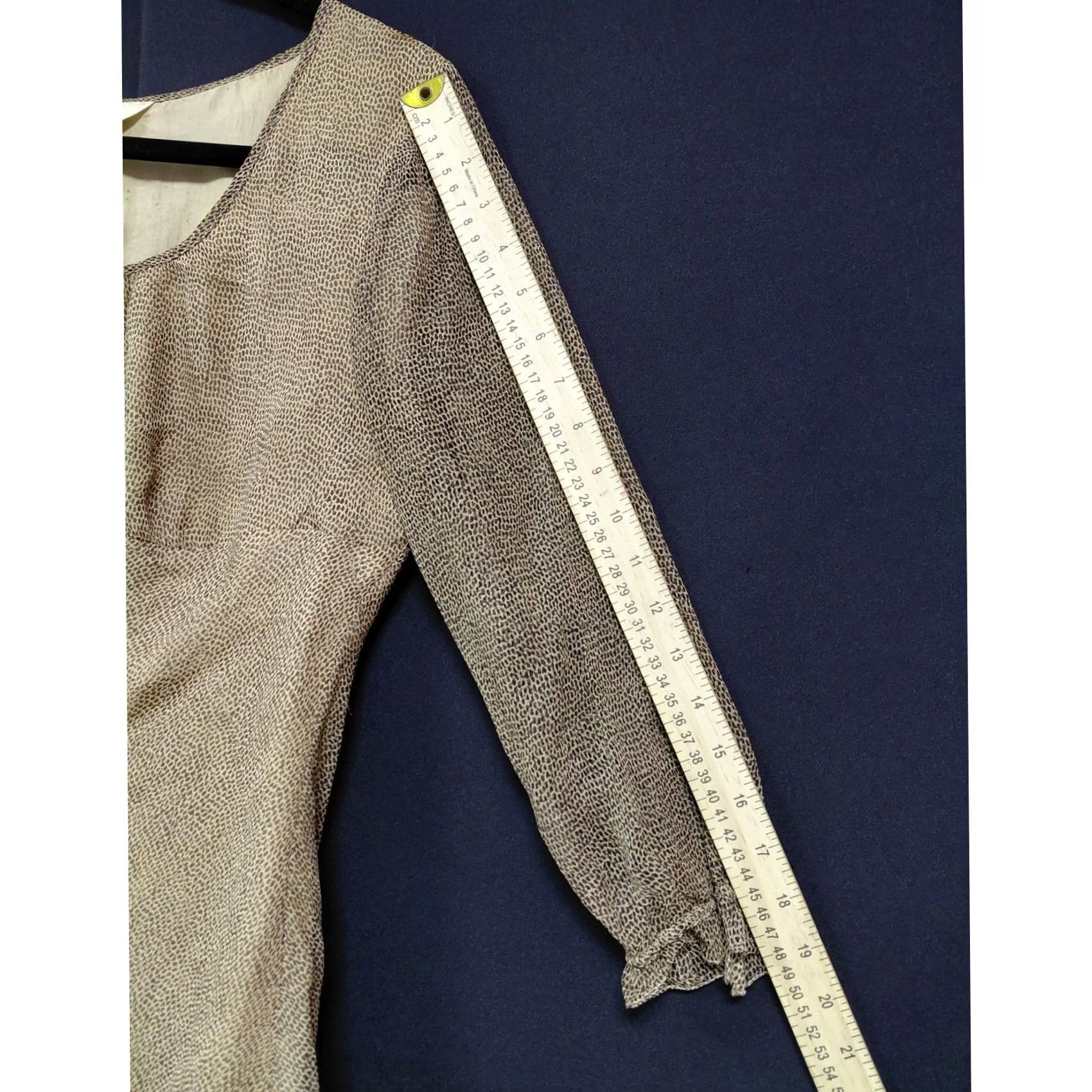 Vintage ALLISON TAYLOR Silk Blouse Brown Solid 3/4 Sleeve Women Size L Size L / US 10 / IT 46 - 7 Thumbnail