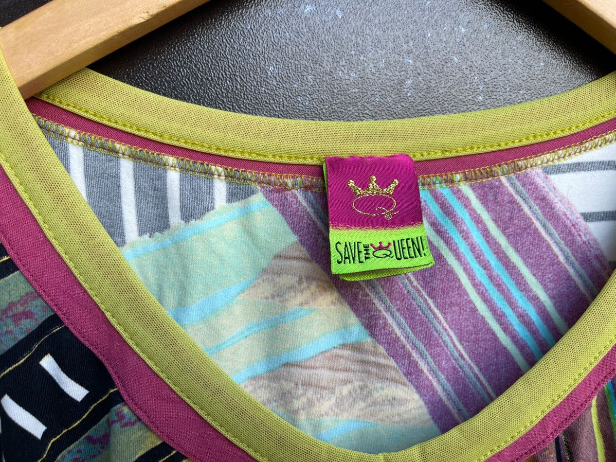 Y2K Vintage Save The Queen Color Block Striped Top, Women's — image 3 of 6