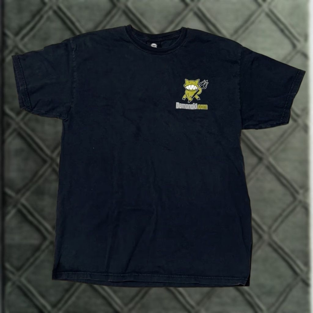 VINTAGE Jinx Shirt T-Shirt Demonoid Y2K Promo Pirate Bay Napster Demonoid.com Graphical Print Black L Men US Tech 2000s