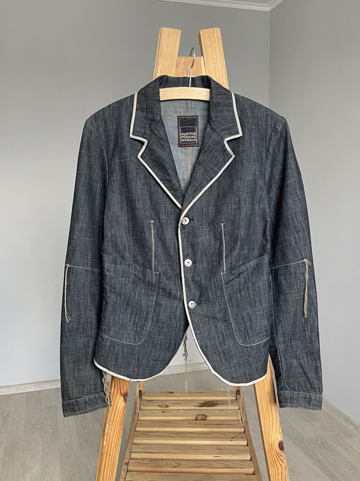 Marithe + Francois Girbaud Marithe Francois Girbaud Avant Garde Denim Blazer Jacket Size M / US 6-8 / IT 42-44 - 1 Thumbnail