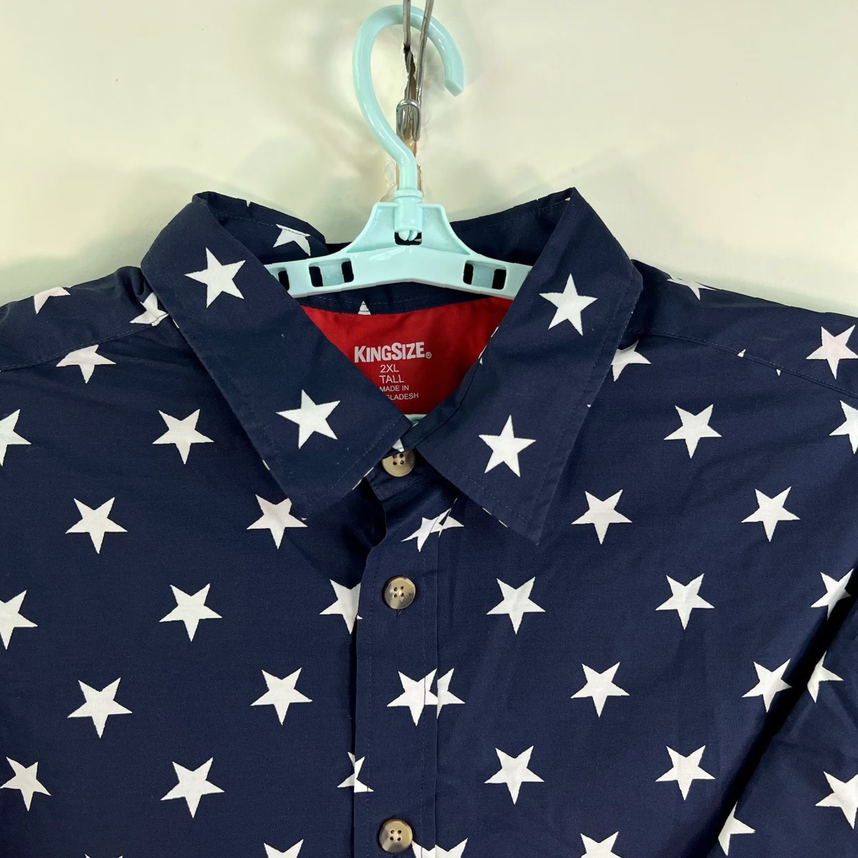 Vintage VINTAGE KINGSIZE Men's USA Flag Shirt Long Sleeve Button-Up 2XLT Patriotic Blue Size US XXL / EU 58 / 5 - 5 Thumbnail