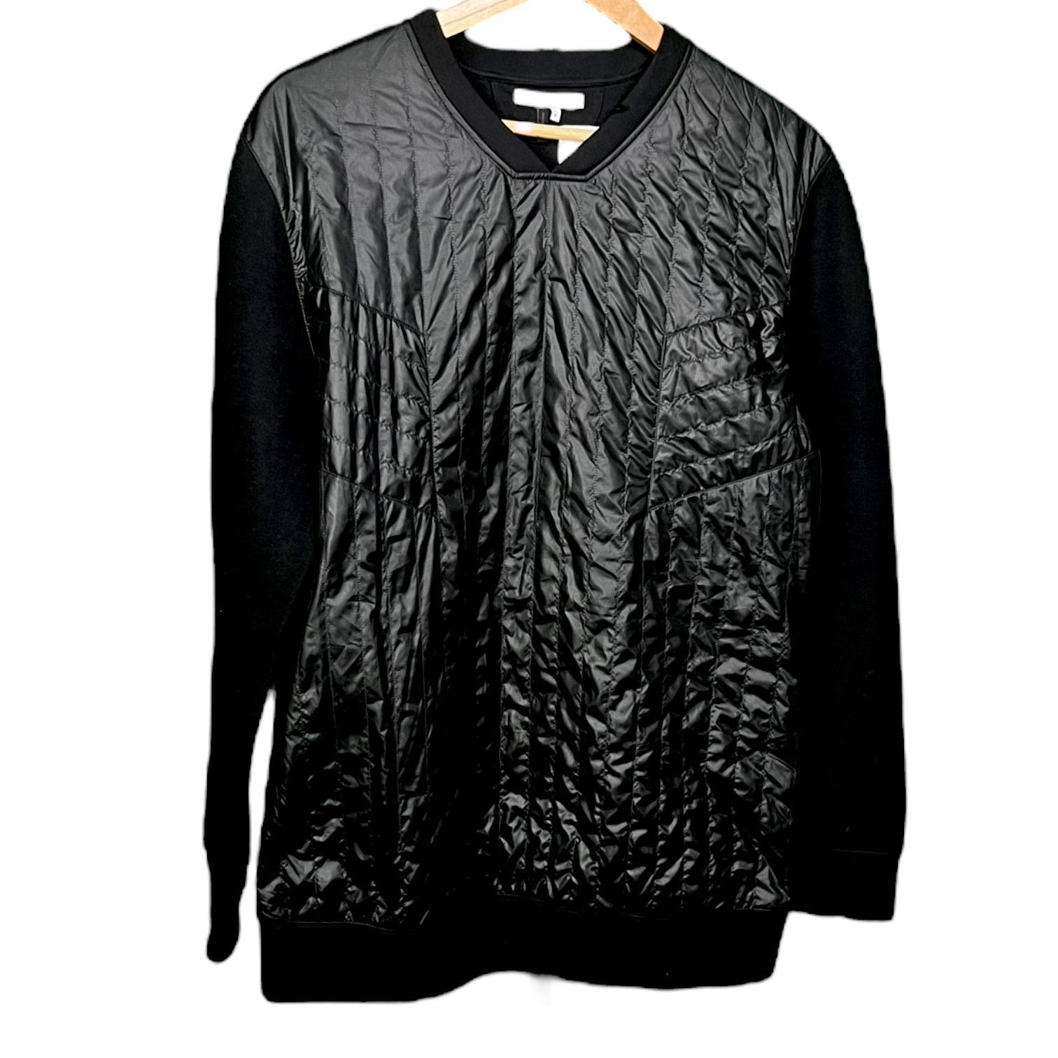 Helmut Lang Men's Helmut Lang Quilted Front Black Sweatshirt F09HM514 Size US M / EU 48-50 / 2 - 1 Thumbnail
