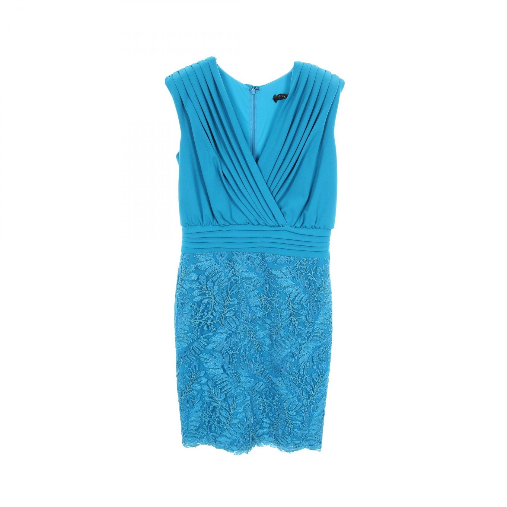 Other Other TADASHI SHOJI Short Cocktail Lace Pleated Polyester Dress Textile Dresses CHU25413M DUTY FREE for USA Size ONE SIZE - 1 Thumbnail