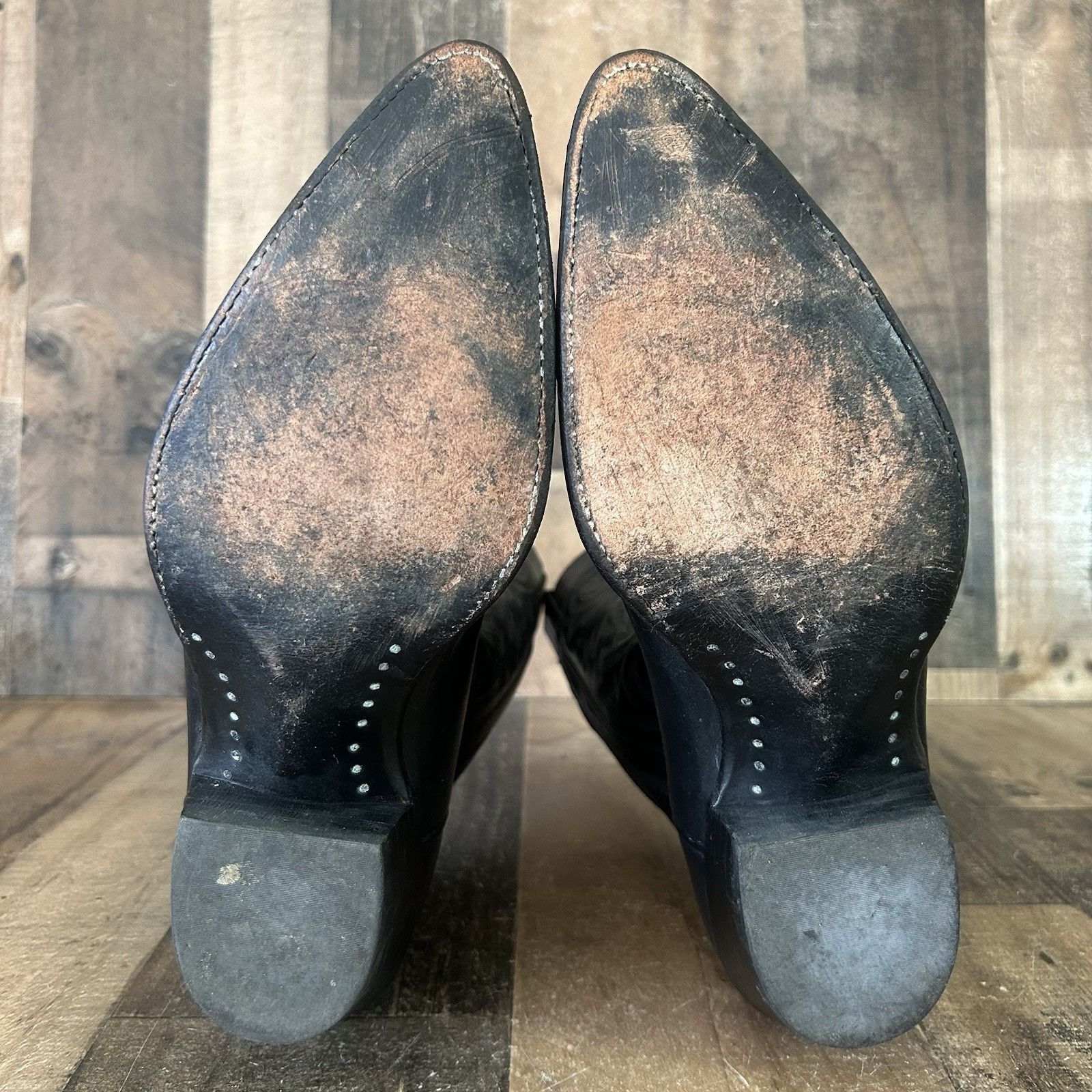 Panhandle Slim Panhandle Slim Vintage Classic Black Cowboy Boots Mens 10 EE Size US 10 / EU 43 - 3 Thumbnail