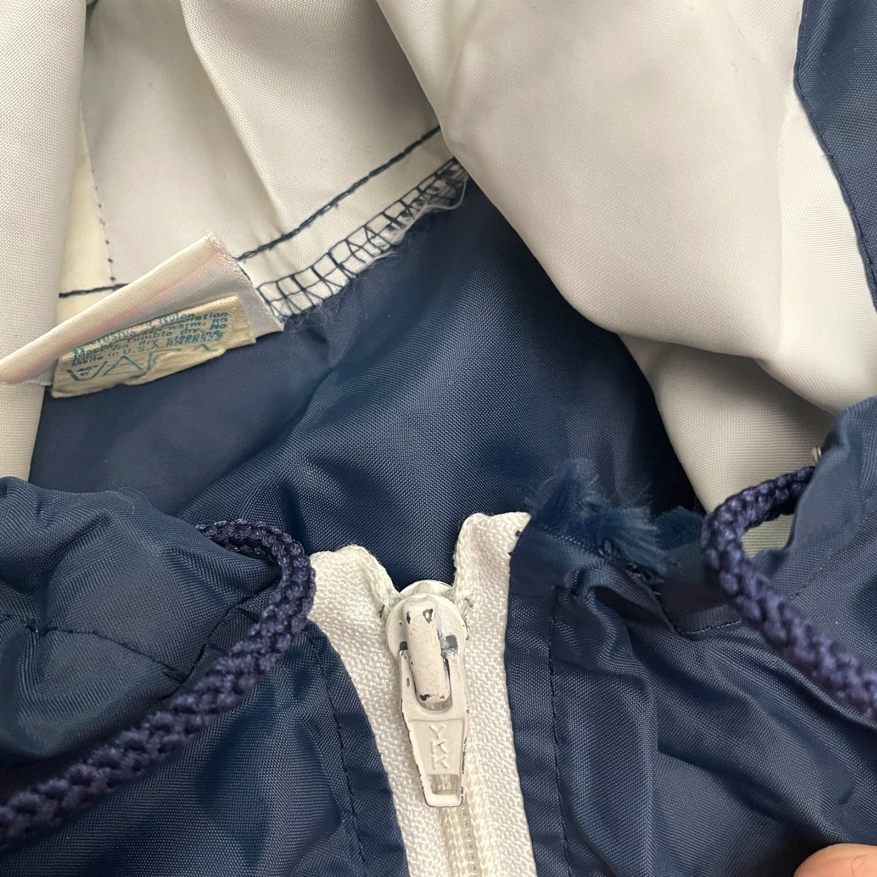 Vintage VINTAGE Bike Hoodie Windbreaker Jacket Womens M Blue White Full Zip Outdoor Size M / US 6-8 / IT 42-44 - 4 Thumbnail