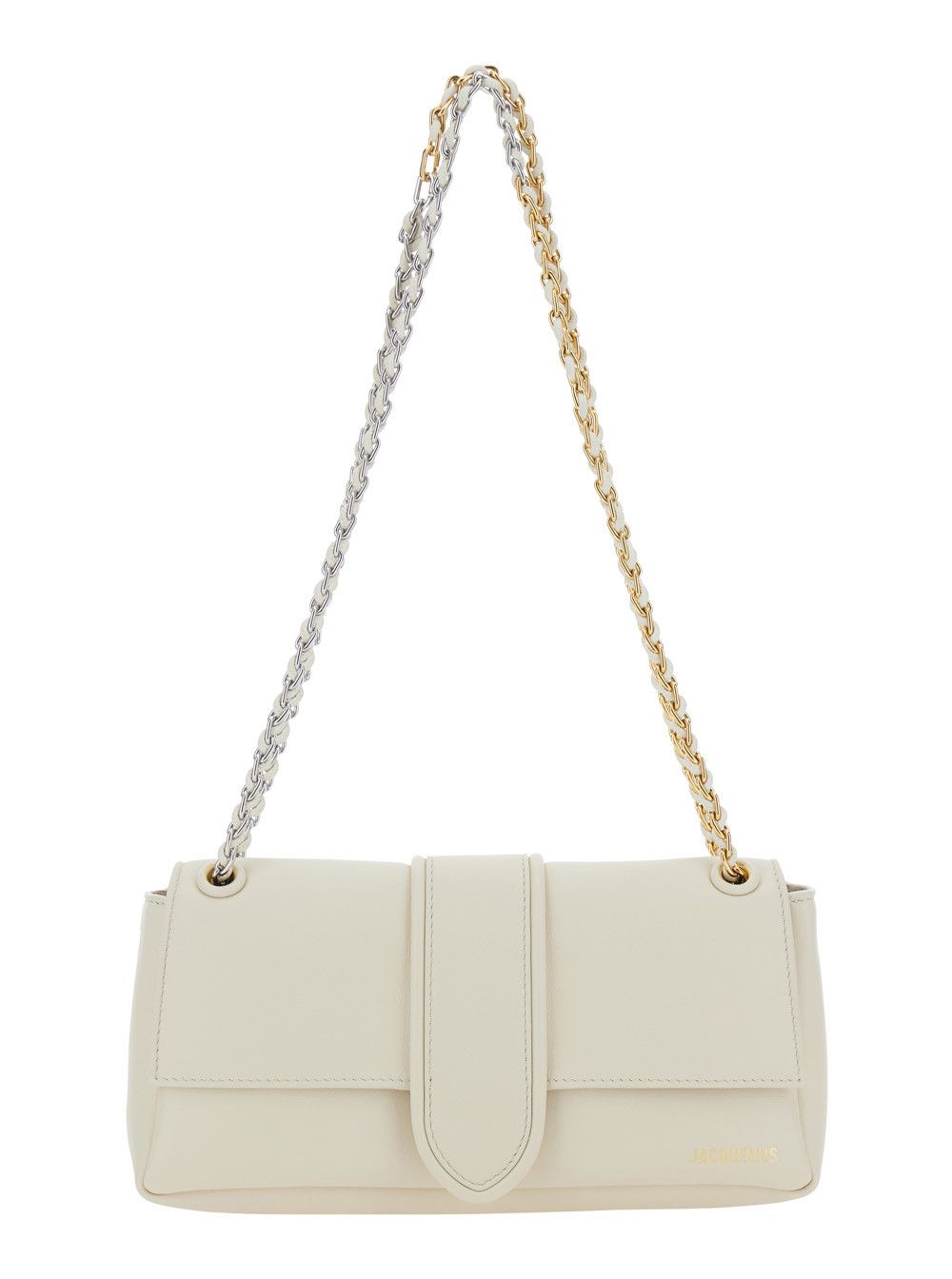 Jacquemus 'Le Bambino Chaine' White Shoulder Bag with Chain Strap and Logo on the Front in Leather Woman Size ONE SIZE - 1 Thumbnail