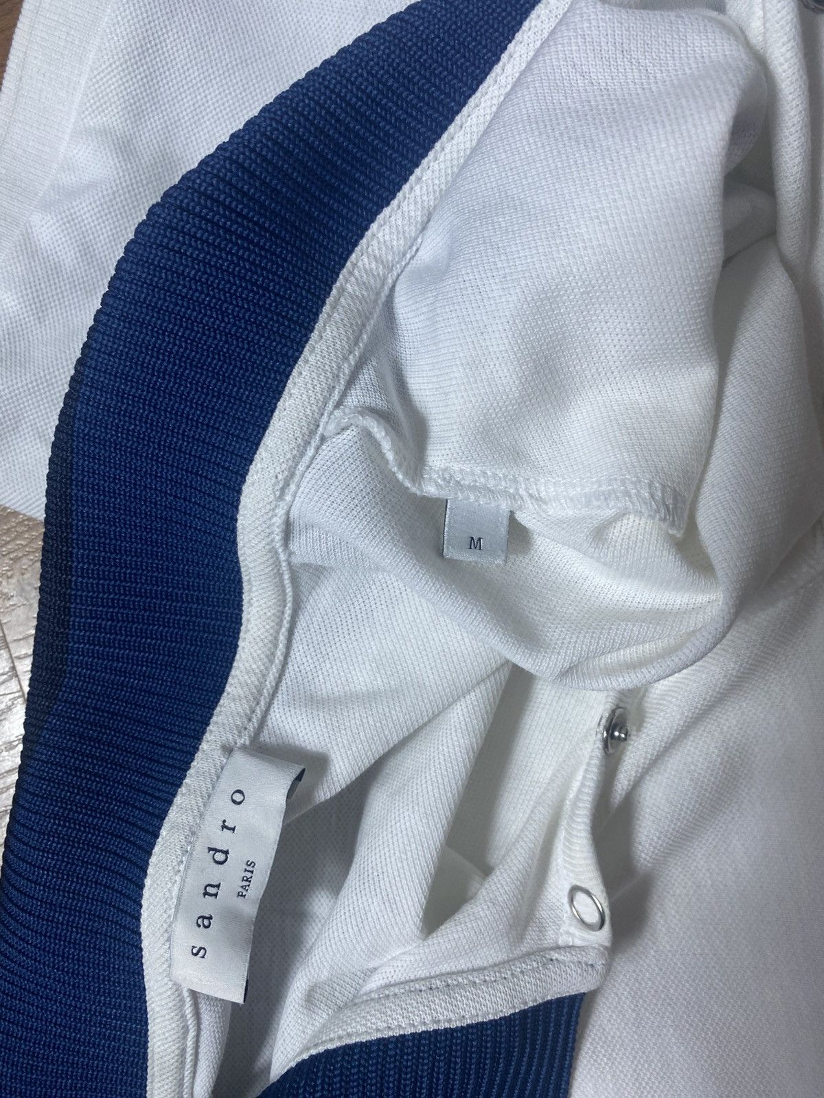 Sandro Sandro Paris White Polo Shirt with Contrast Collar Size US M / EU 48-50 / 2 - 3 Thumbnail