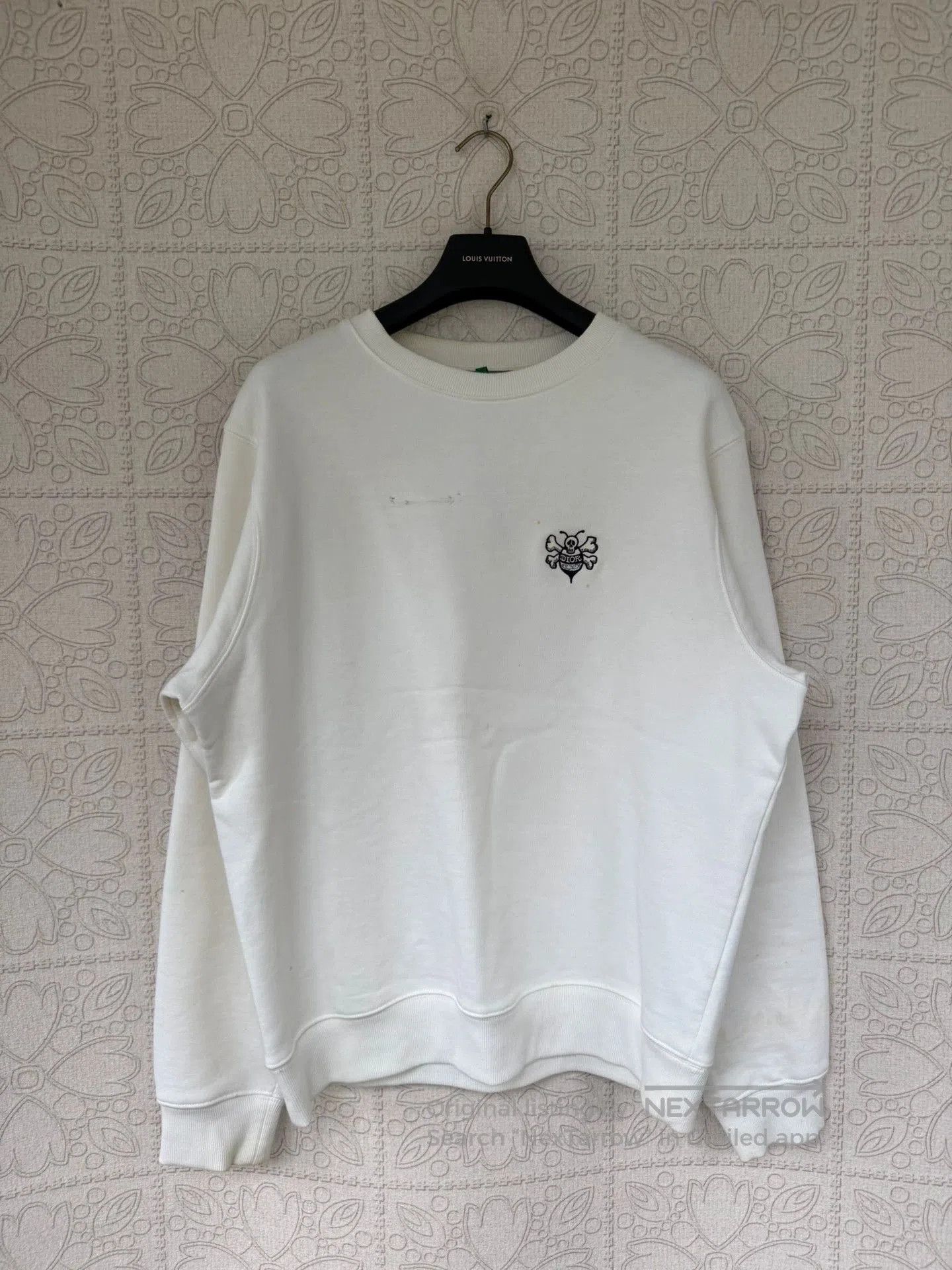dior x stussy embroidery skull bee sweatshirt.