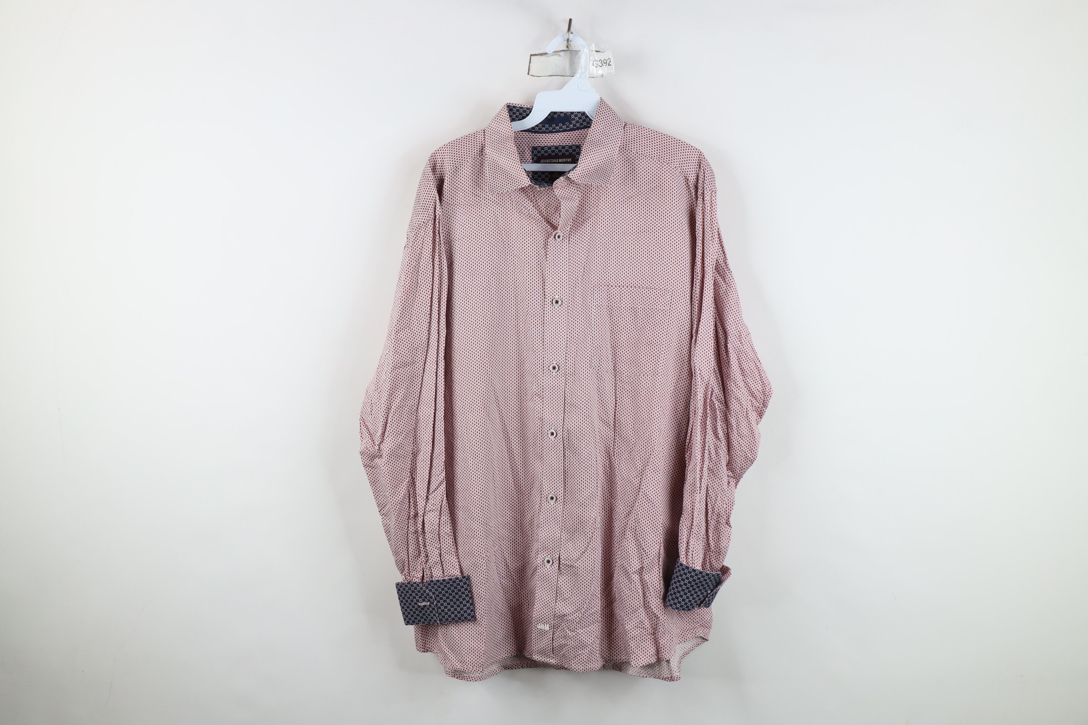 Johnston & Murphy Johnston & Murphy Cuff Diamond Collared Button Shirt Cotton Size US XL / EU 56 / 4 - 1 Thumbnail