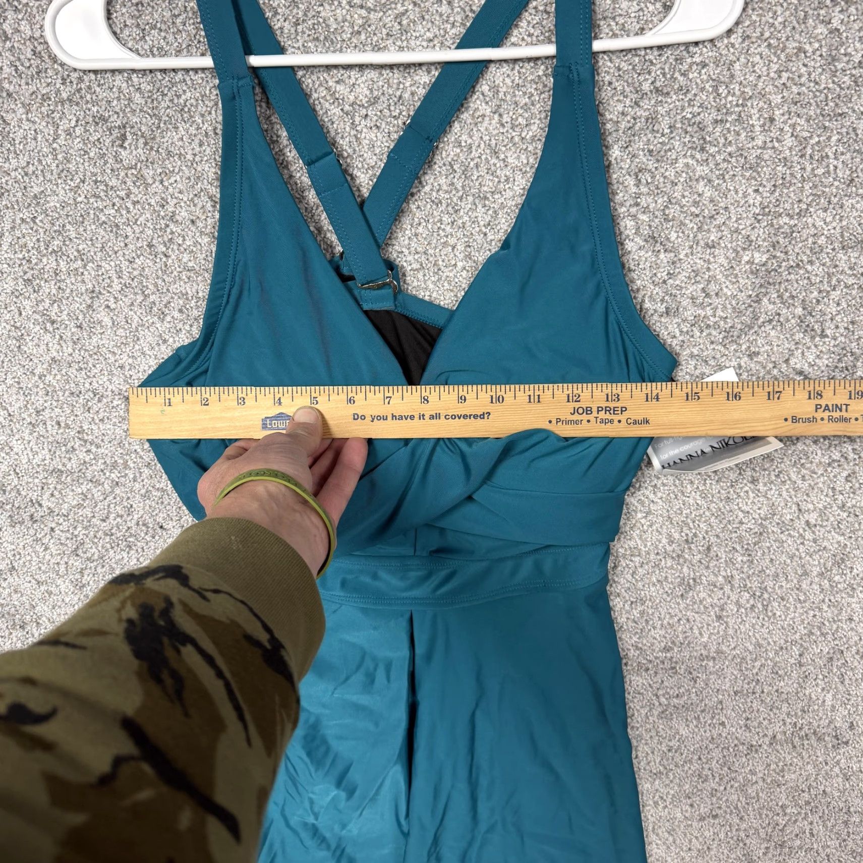 Vintage Hanna Nikole Swim Dress 20W Plus Blue Crossback Beach Padded Twist Front NWT Size 3XL / US 20-22 - 4 Thumbnail