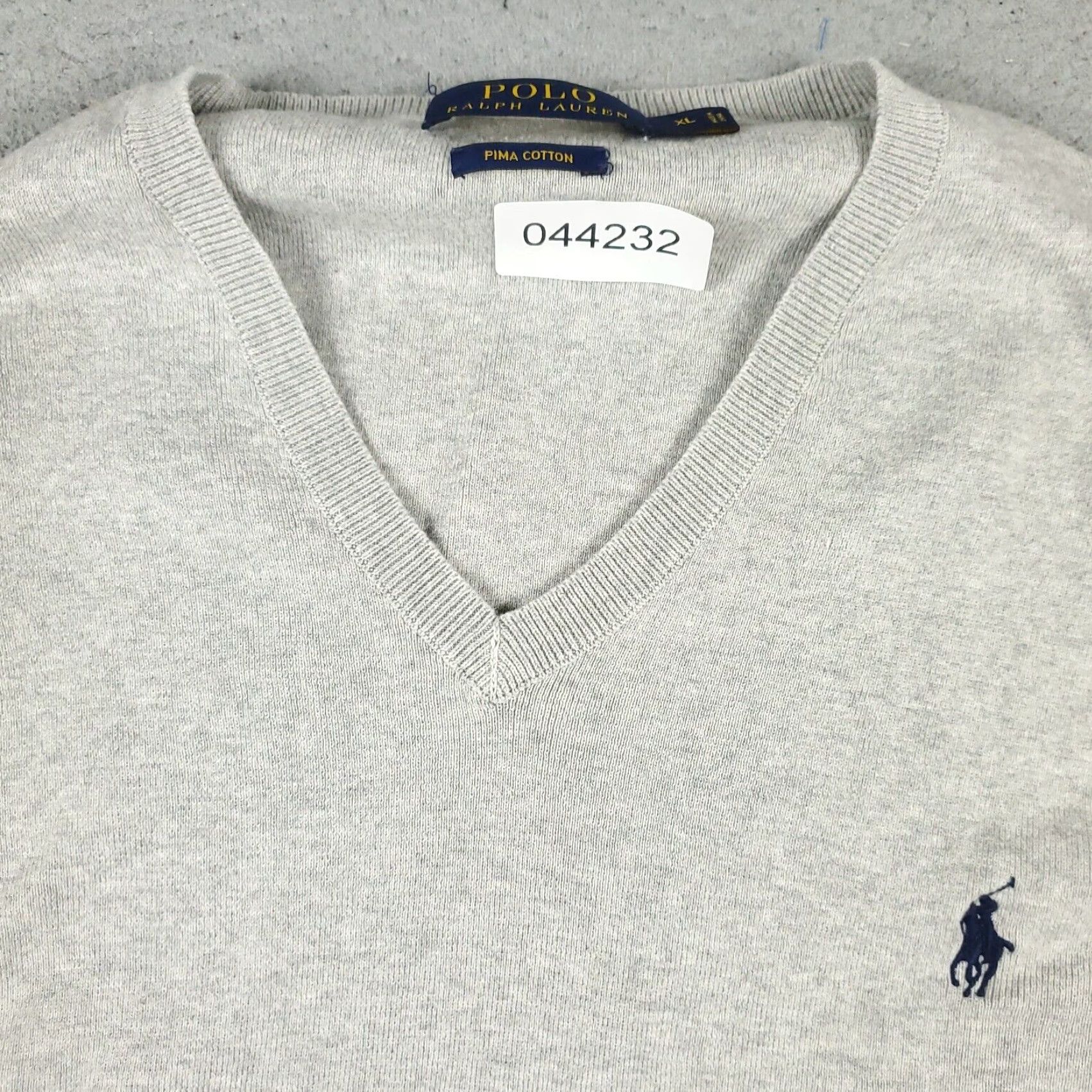 Ralph Lauren Ralph Lauren Mens Gray Pony V Neck Vest XL Cotton Pullover Sweater Size US XL / EU 56 / 4 - 3 Thumbnail