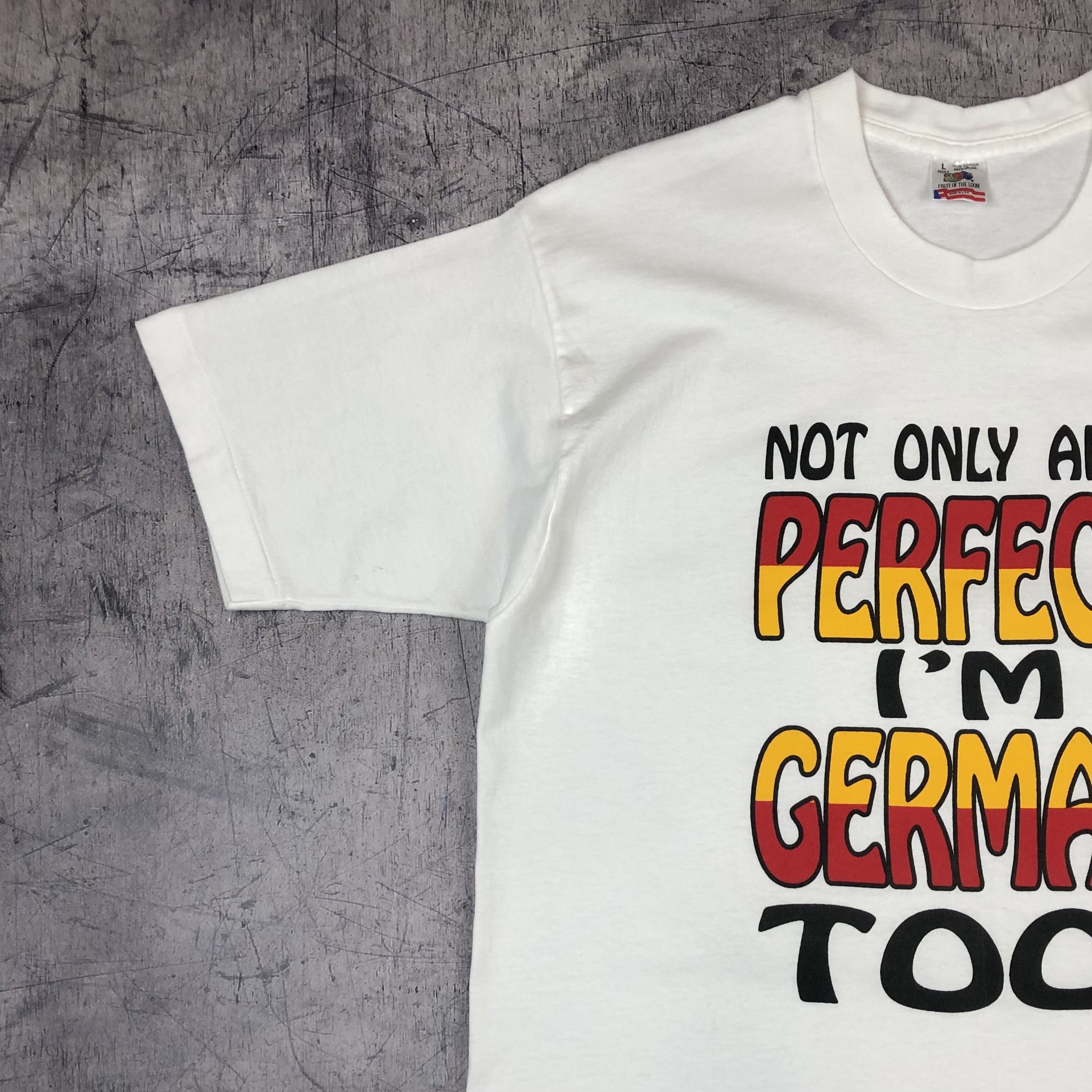 Vintage 1992 USA Single Stitch Germany Humor Tee Size US L / EU 52-54 / 3 - 9 Thumbnail