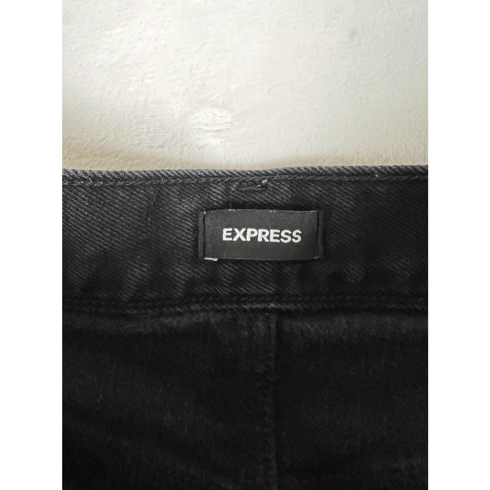Express Express Jeans Women's 2 Black Modern Straight Super High Rise Distressed Denim Size 26" / US 2 / IT 38 - 4 Thumbnail