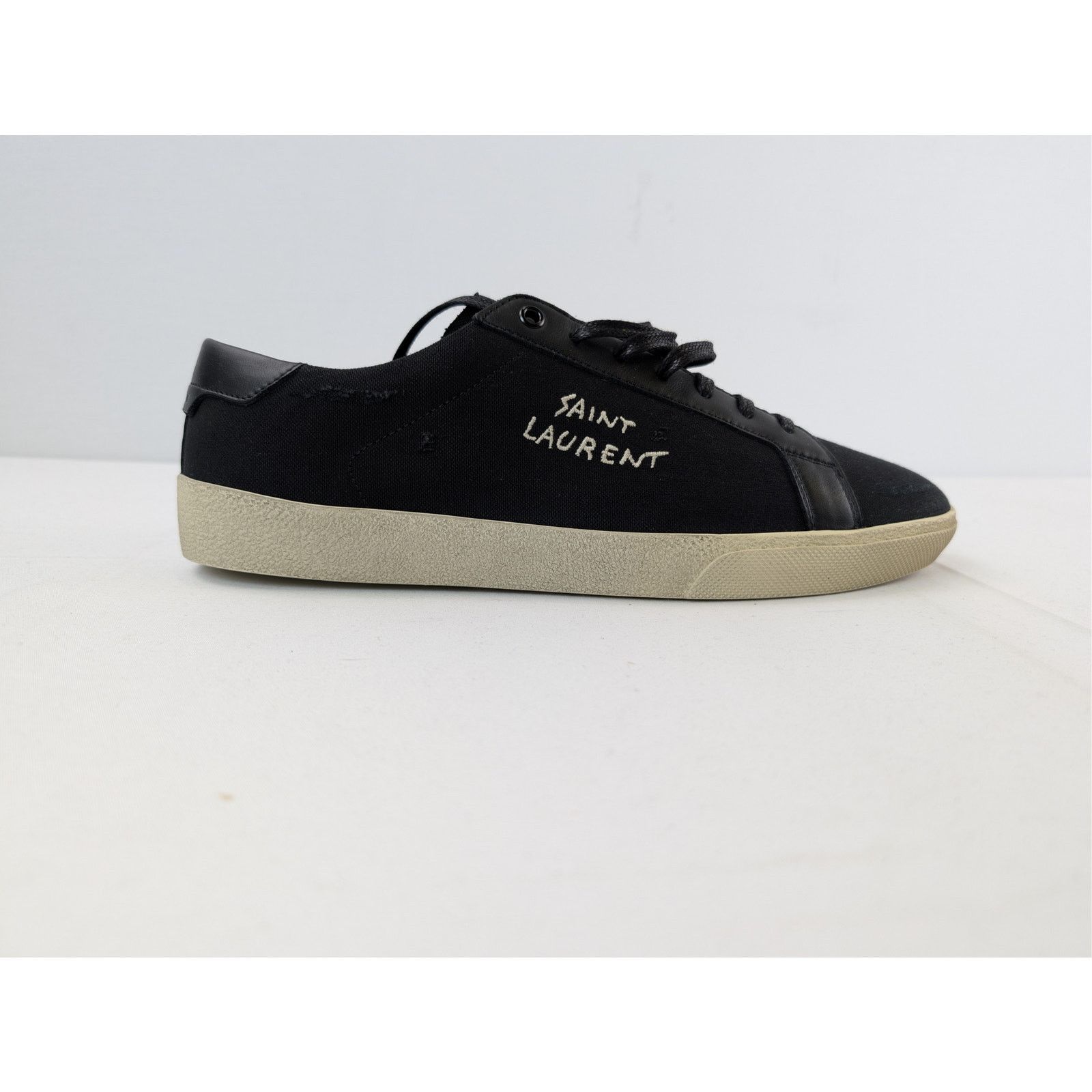 Saint Laurent Paris o1rshd1 SL06 Signa Low Top Sneakers in Black Size US 12 / EU 45 - 4 Thumbnail