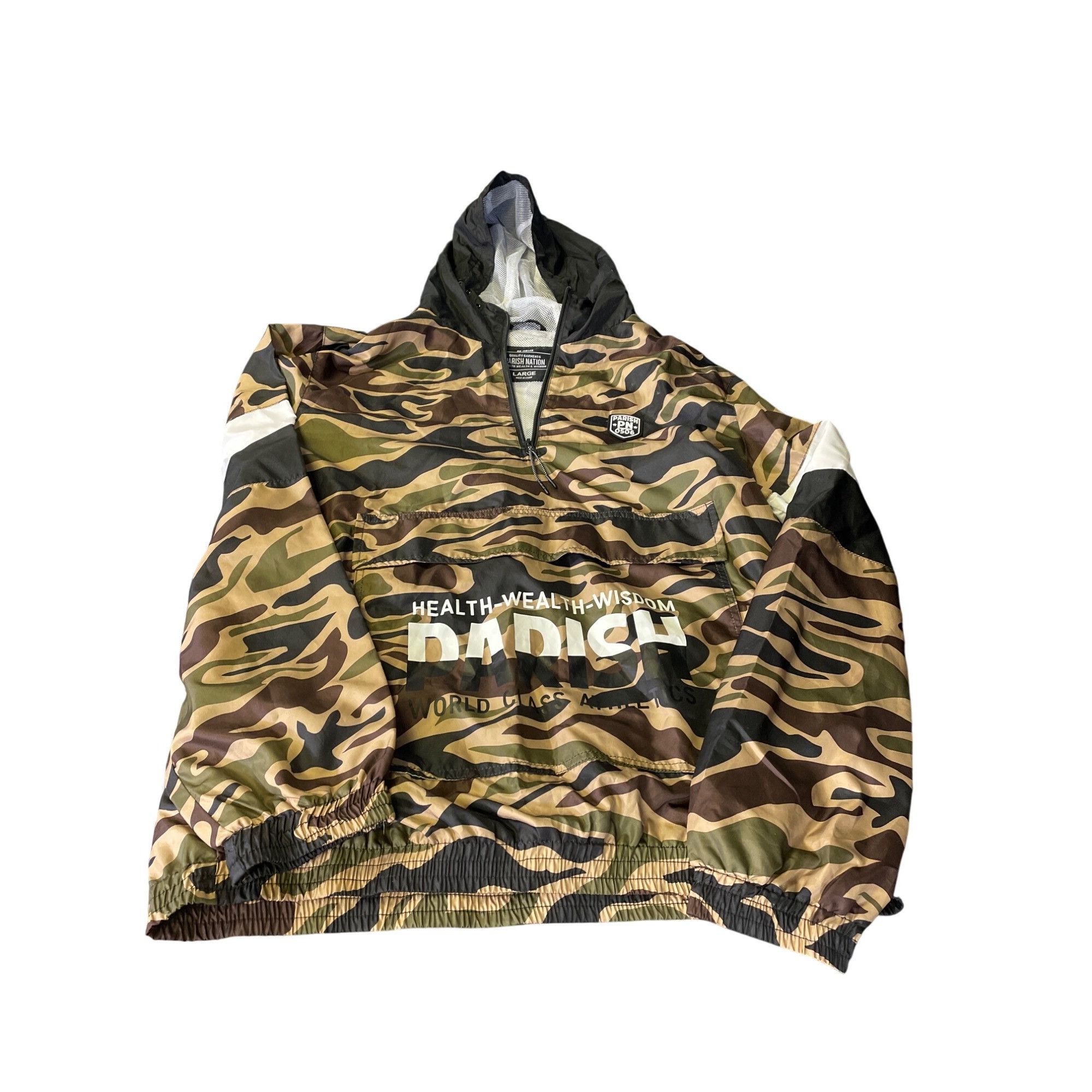 Parish Nation Parish Nation PN Mens Black & White Camo Windbreaker Hoodie Size US L / EU 52-54 / 3 - 1 Thumbnail