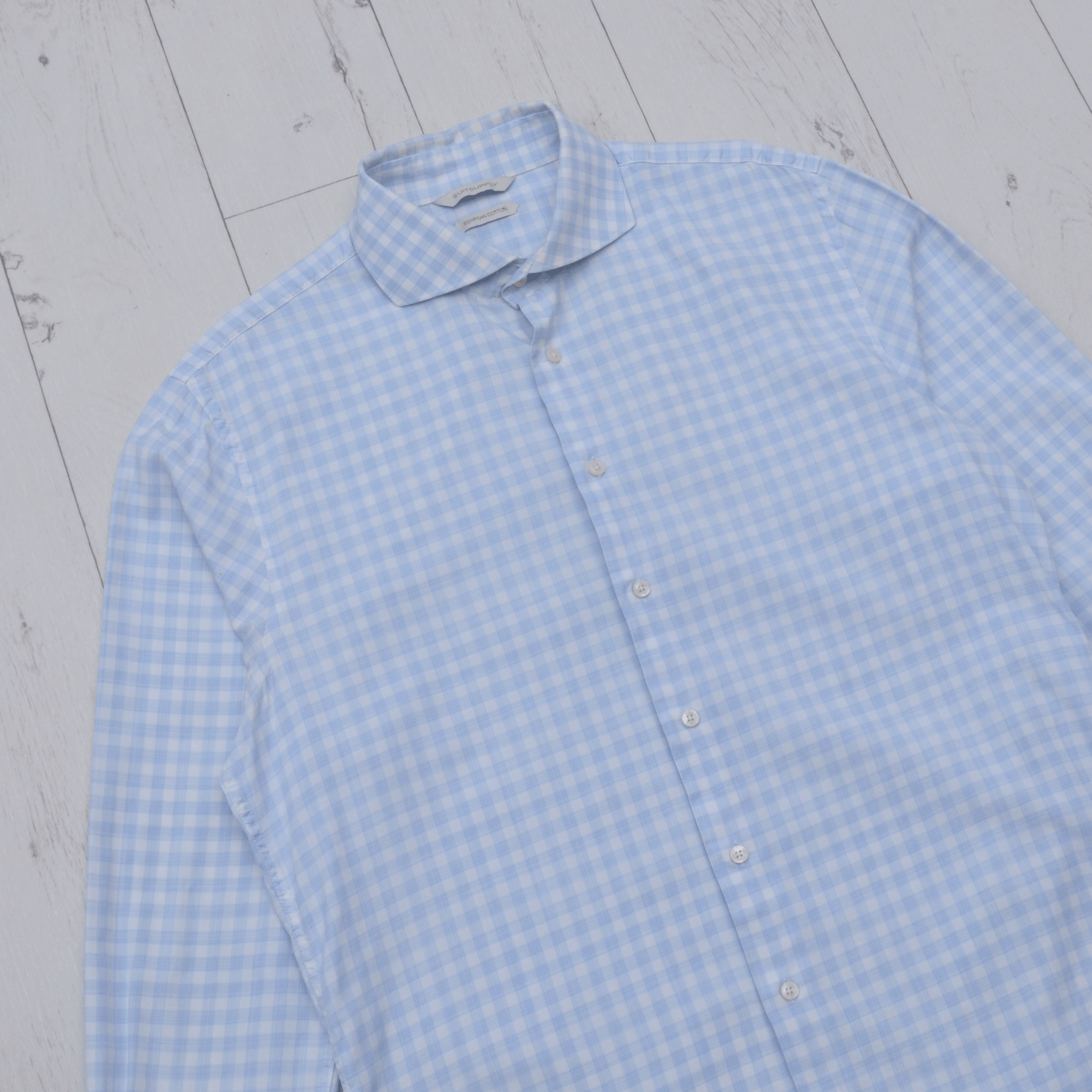 Suitsupply Suitsupply Check Shirt Egyptian Cotton size 41 / 16 Blue Size US L / EU 52-54 / 3 - 2 Thumbnail