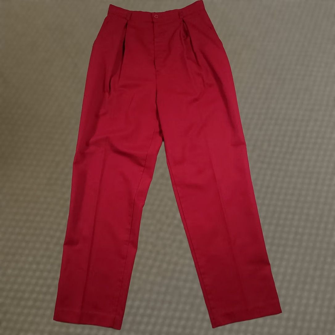 JCPenney VINTAGE JC Penney Dress Pants Trousers Women's 4 Red Pleated Wide-Leg 29in Inseam 26×29 Miss America Dress Pants Mens? No, Womens Size 27" / US 4 / IT 40 - 1 Thumbnail