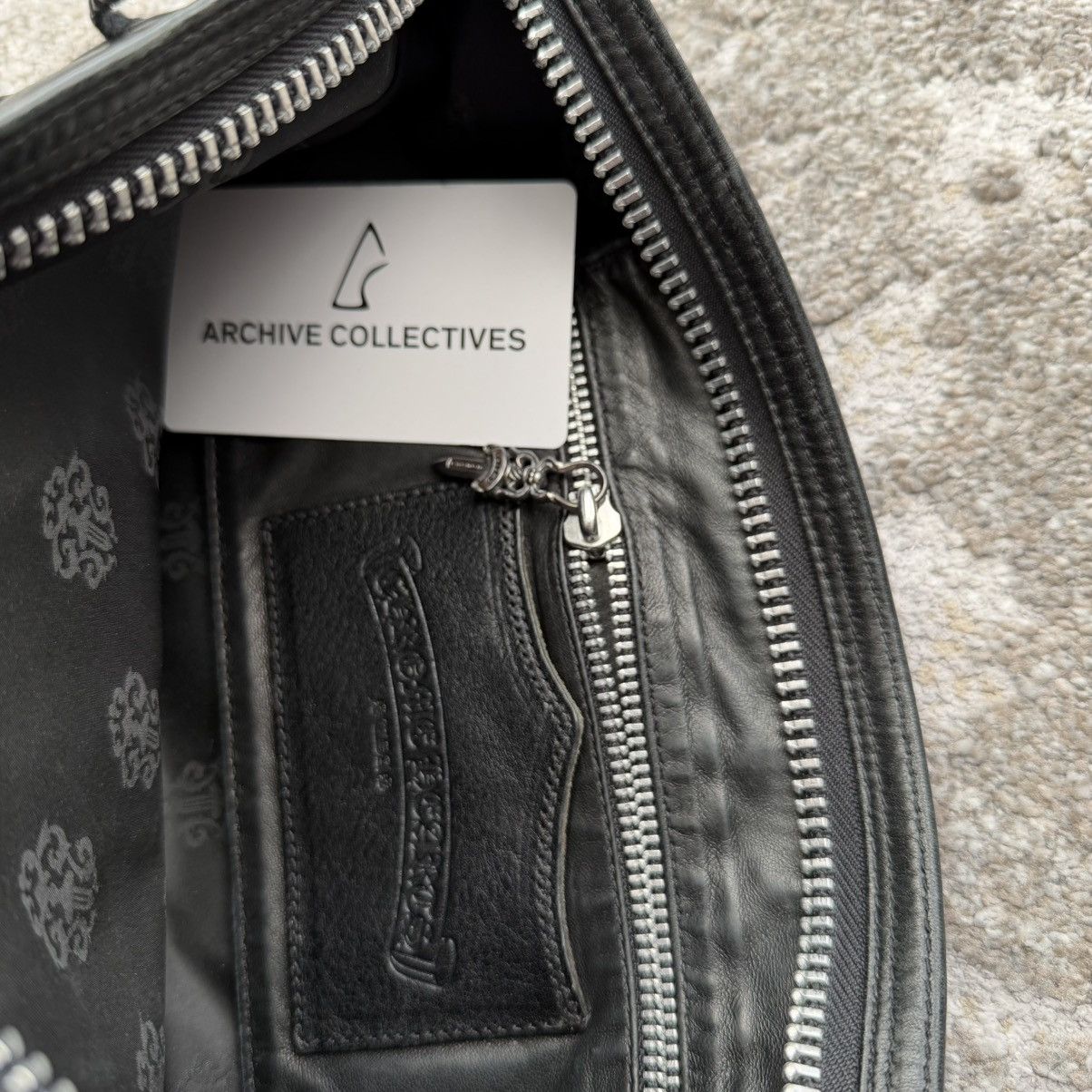 Chrome Hearts Chrome Hearts Black Fleur Leather Pouch Size ONE SIZE - 8 Thumbnail