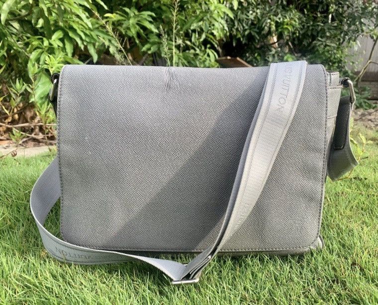 Authentic Louis Vuitton Taiga Messenger Bag in Grey, Men's
