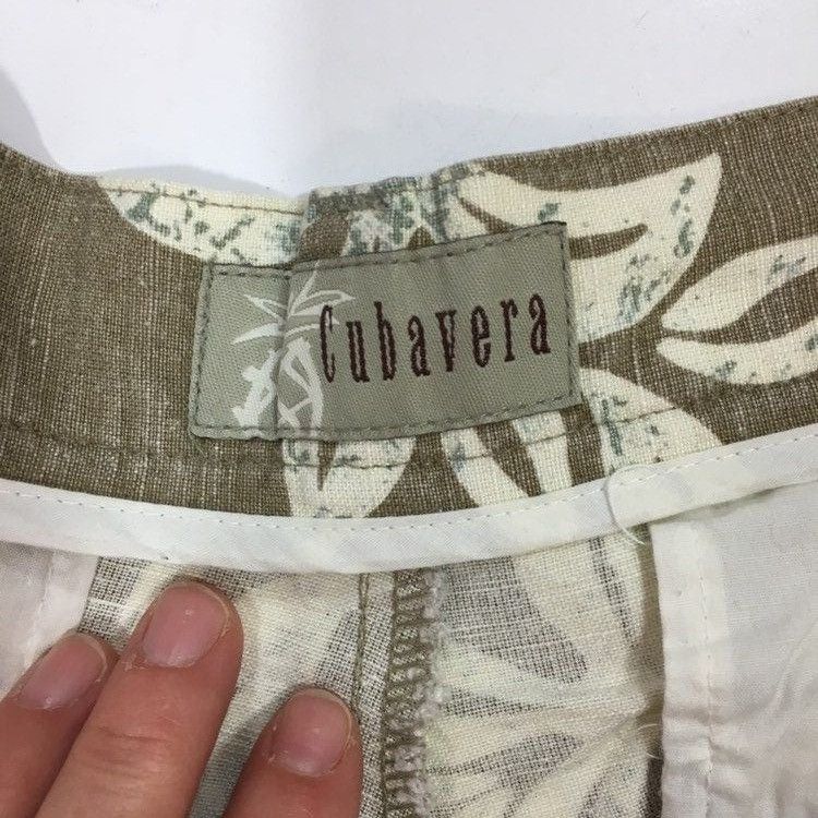Cubavera Cubavera Natural Beige Khaki Tropical Floral Hawaiian Shorts Size US 38 / EU 54 - 3 Thumbnail
