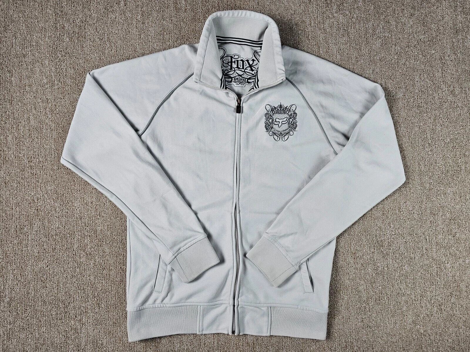 Fox Racing Fox Racing Full Zip Track Jacket Gray Fleece MX Logo Men M Size US M / EU 48-50 / 2 - 1 Thumbnail