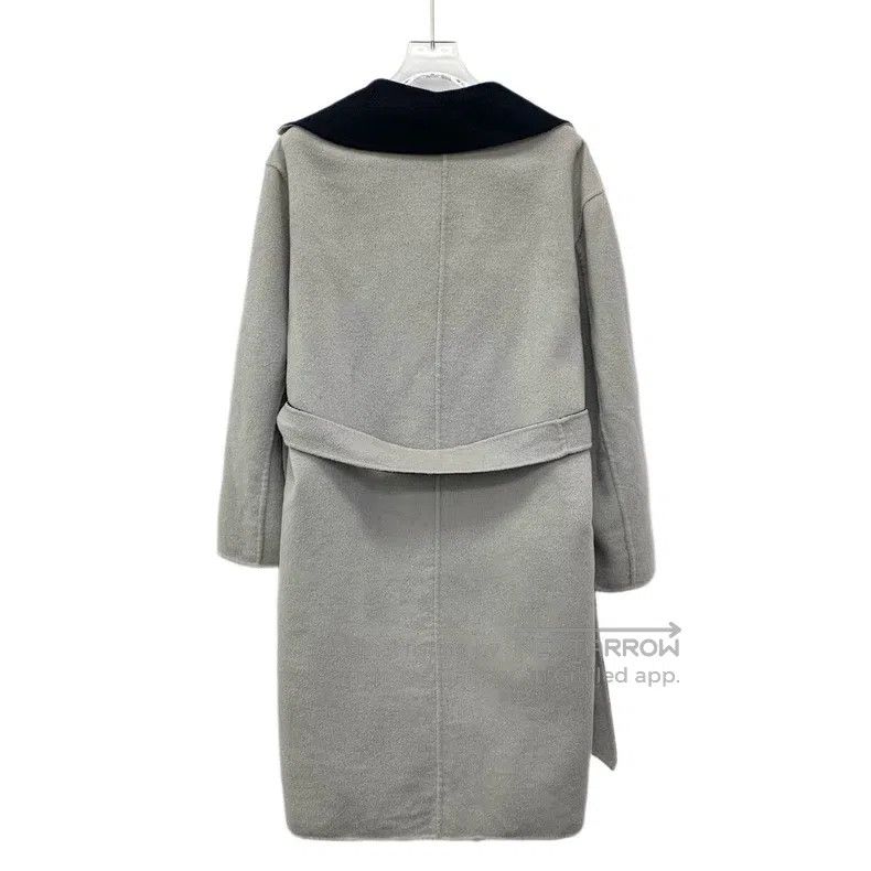 Max Mara Max Mara Blue Grey Cashmere Lapel Double-faced Wear Coat J Size S / US 4 / IT 40 - 4 Thumbnail