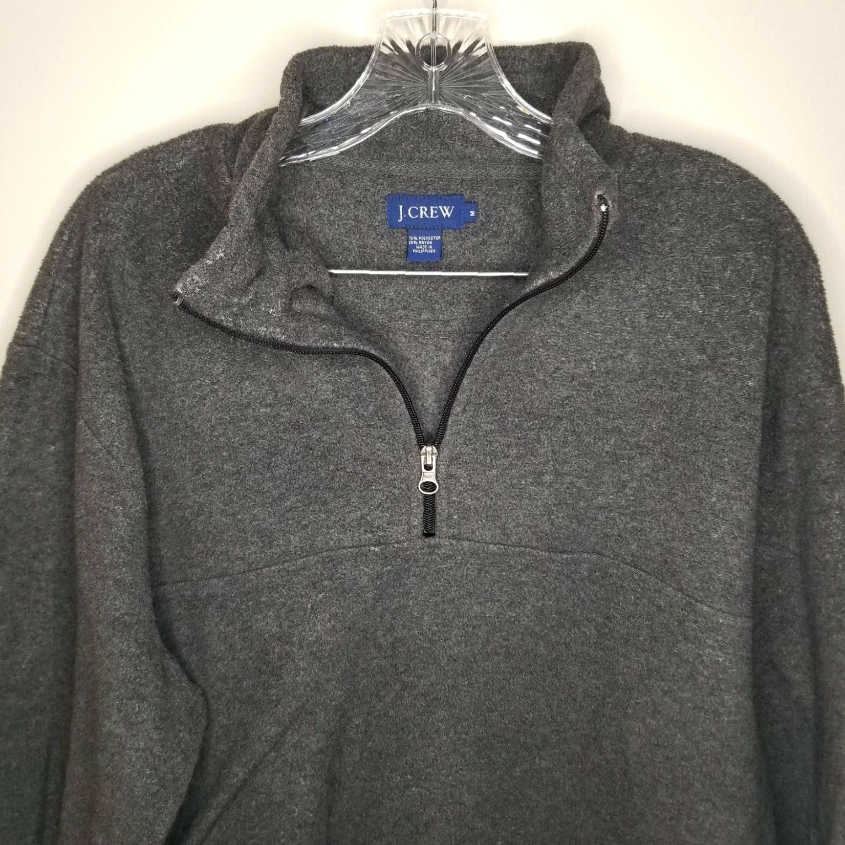 J.Crew J Crew Mens Long Sleeve 1/4 Zip Pullover Sweater Gray Medium Size US M / EU 48-50 / 2 - 2 Thumbnail