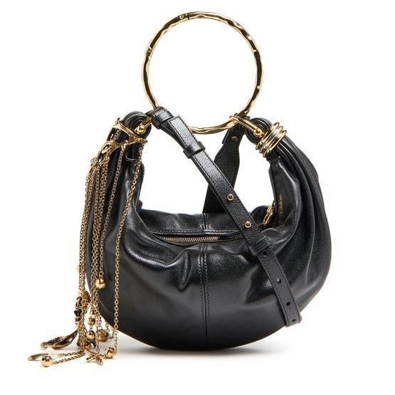 Chloe Chloe Bracelet Seashell Chain Detail Black Grained Leather B Size ONE SIZE - 1 Thumbnail