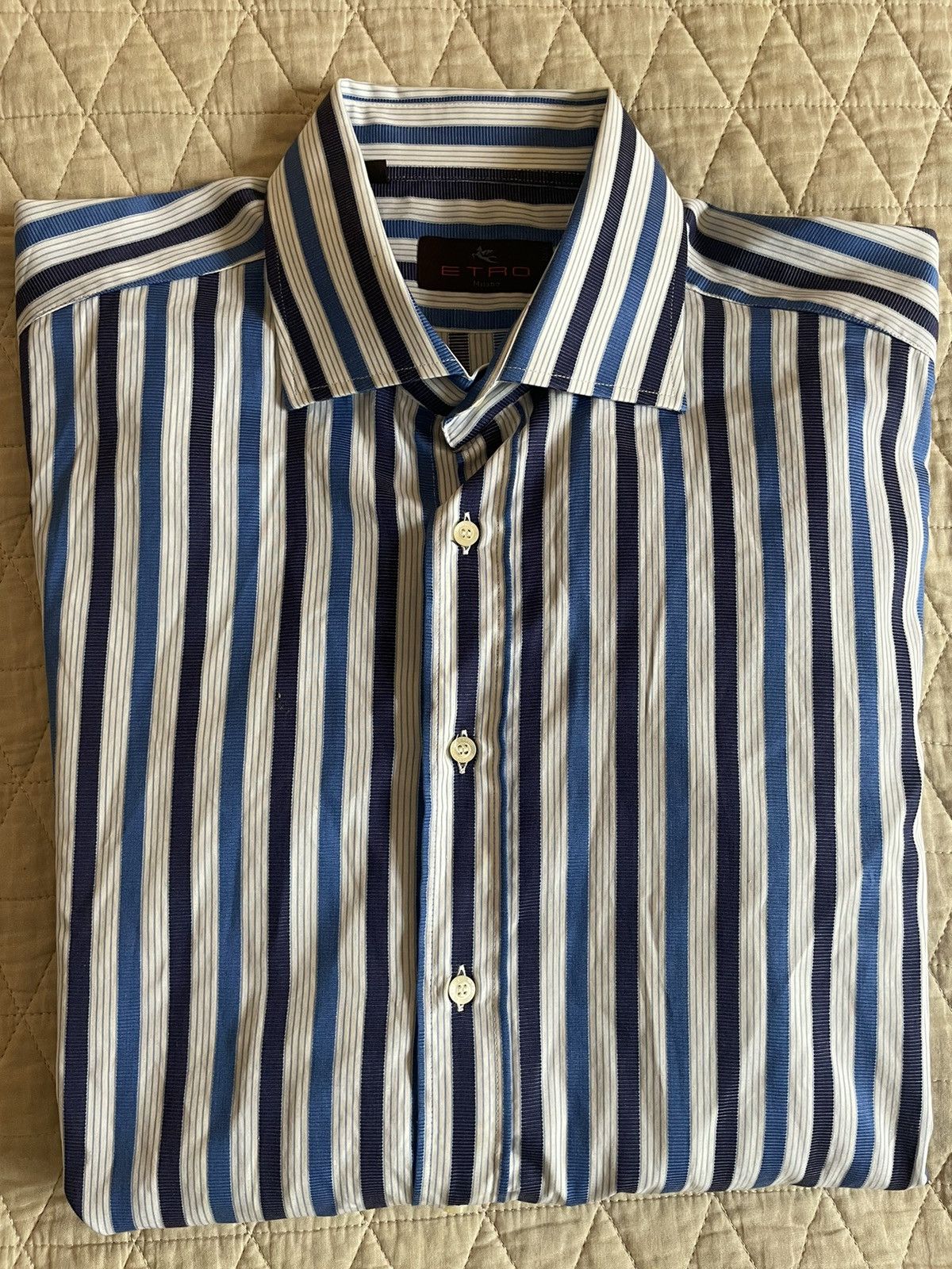 Etro Bold Stripe Spread Collar Shirt Size US L / EU 52-54 / 3 - 1 Thumbnail